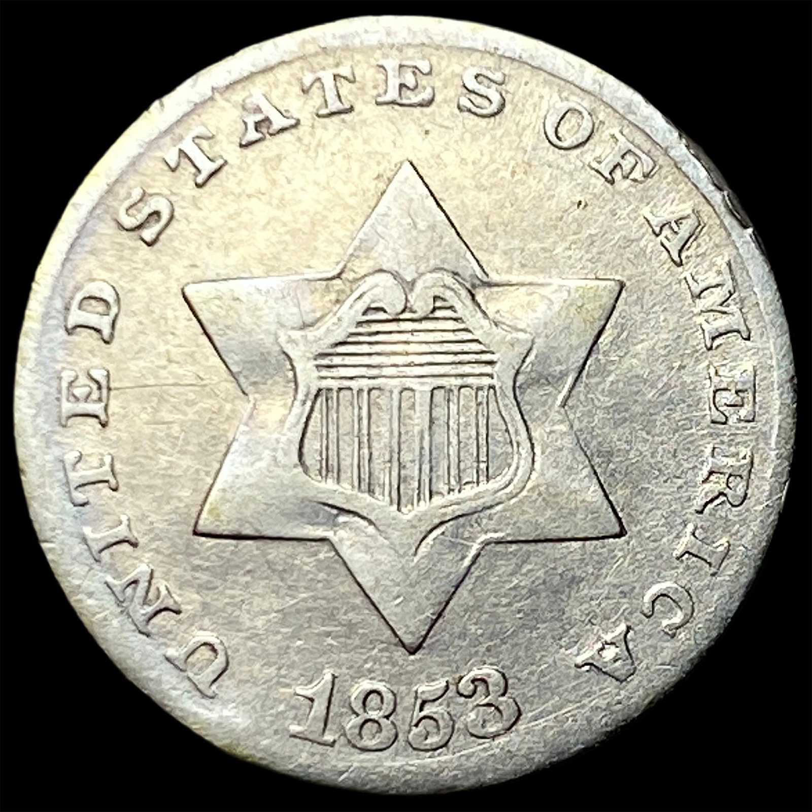 1853 Silver Three-Cent Piece UNCIRCULATED (1 of 2)