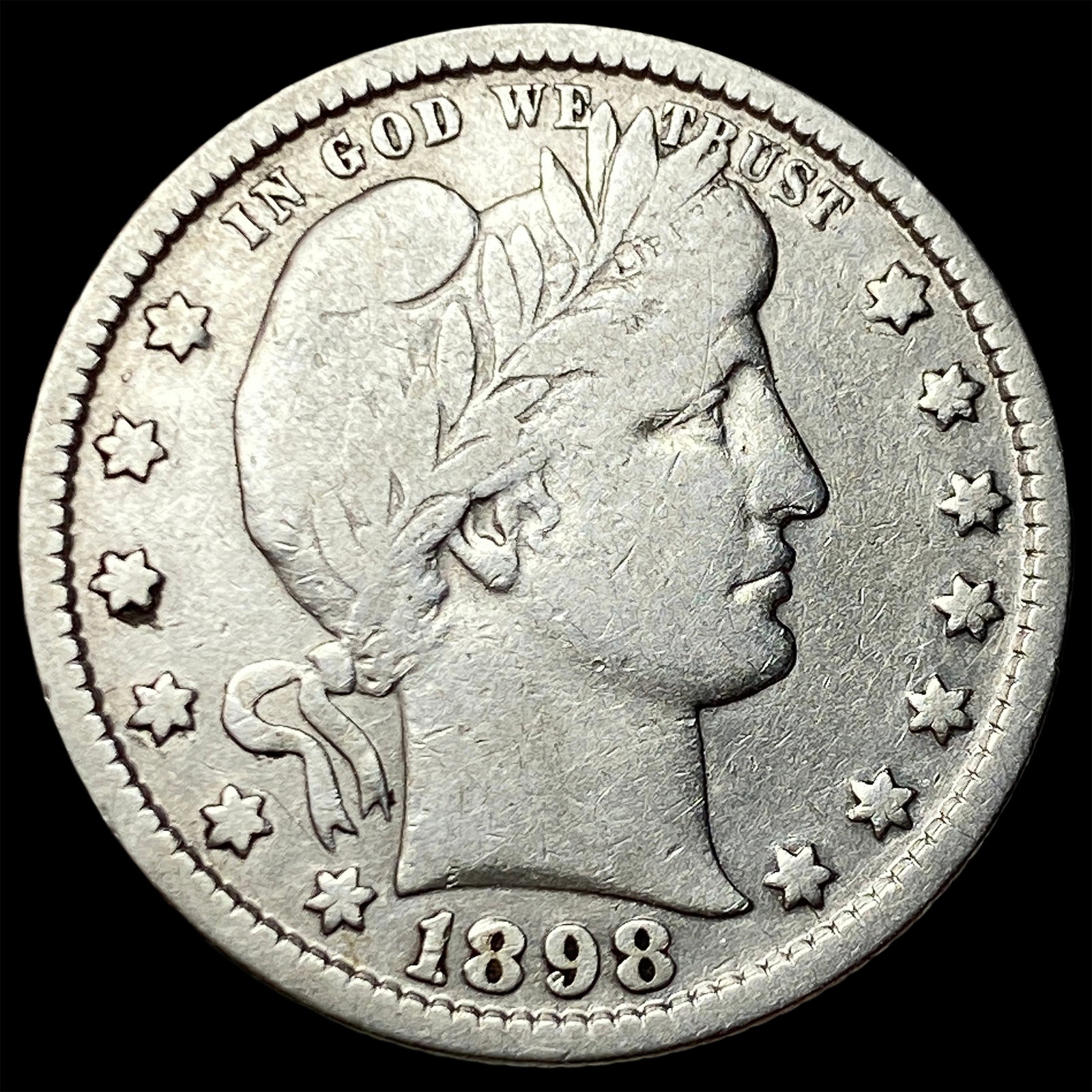1898 Silver Barber Quarter LIGHTLY CIRCULATED (1 of 2)