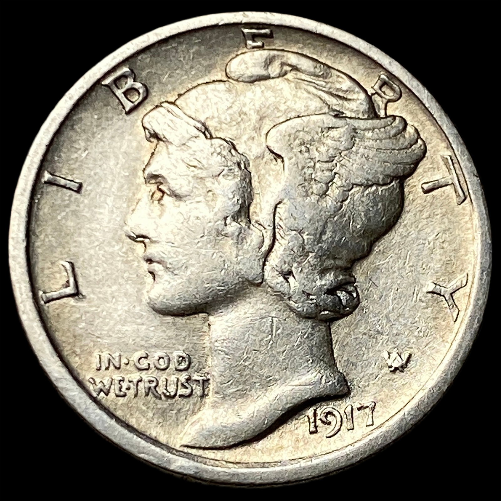 1917-S Silver Mercury Dime CLOSELY UNCIRCULATED: 1917-S Silver Mercury Dime CLOSELY UNCIRCULATED
