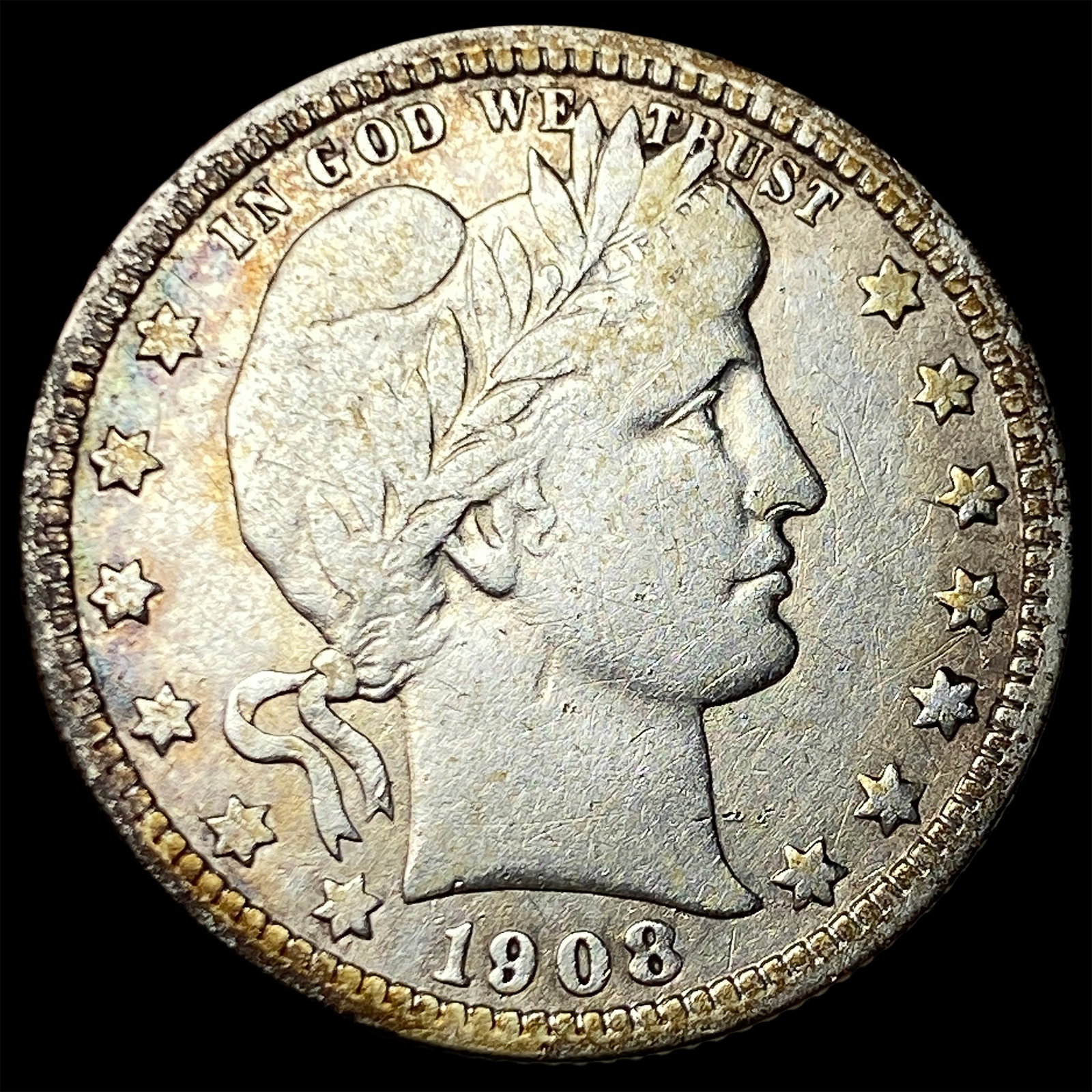 1908-O Silver Barber Quarter LIGHTLY CIRCULATED: 1908-O Silver Barber Quarter LIGHTLY CIRCULATED
