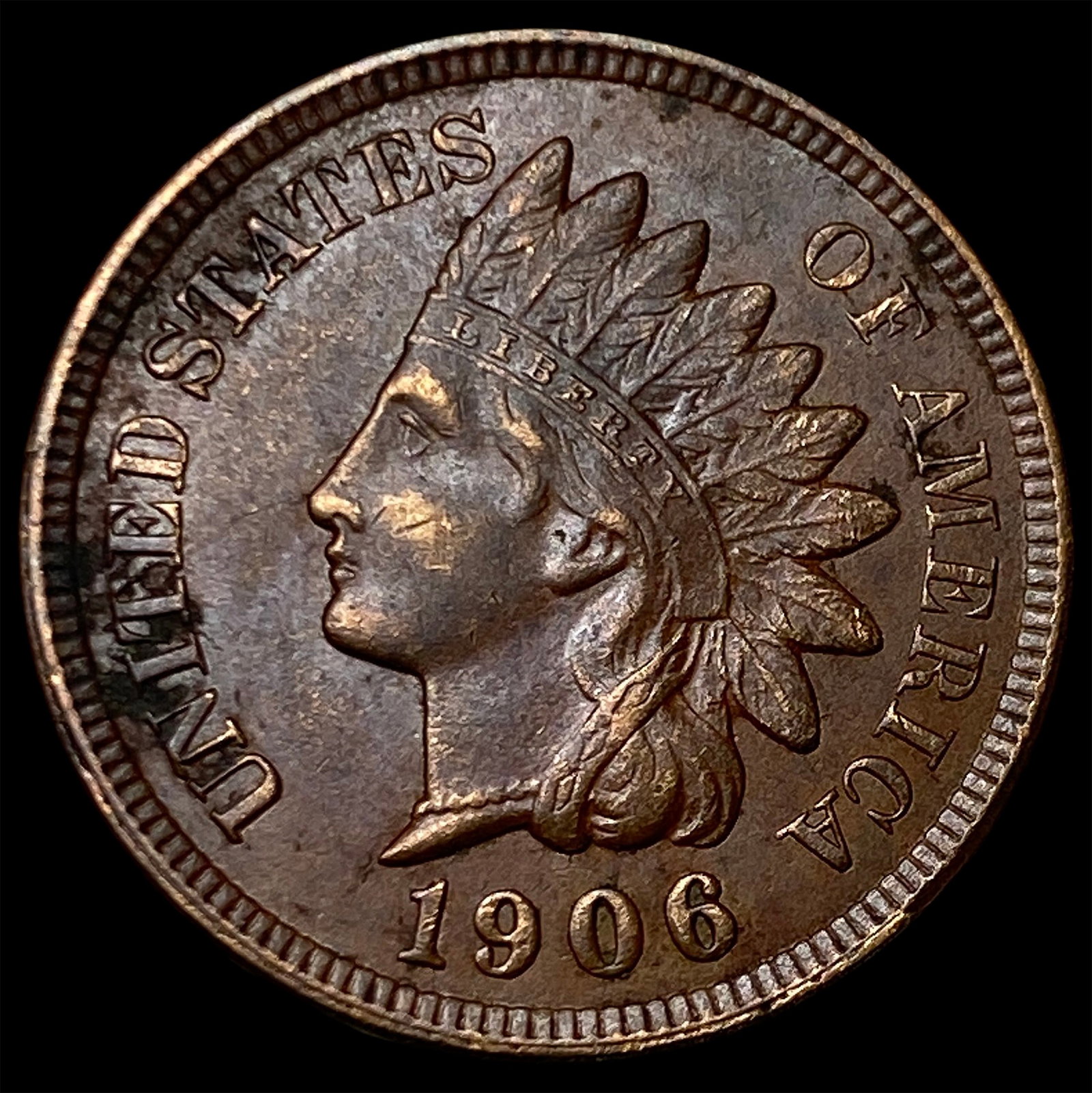 1906 Indian Head Cent CLOSELY UNCIRCULATED: 1906 Indian Head Cent CLOSELY UNCIRCULATED