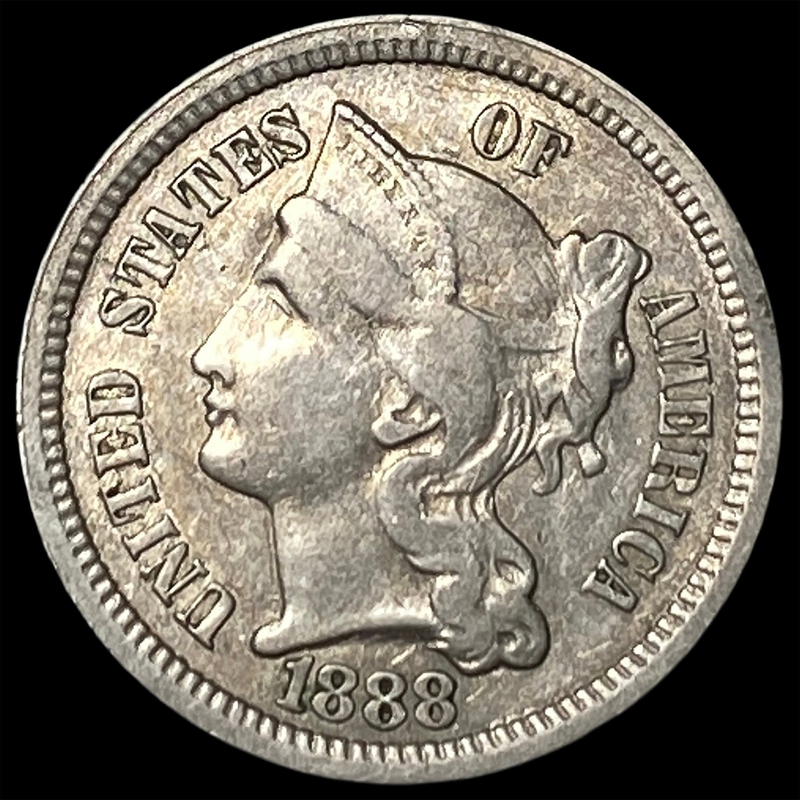 1888 Nickel Three-Cent Piece LIGHTLY CIRCULATED: 1888 Nickel Three-Cent Piece LIGHTLY CIRCULATED