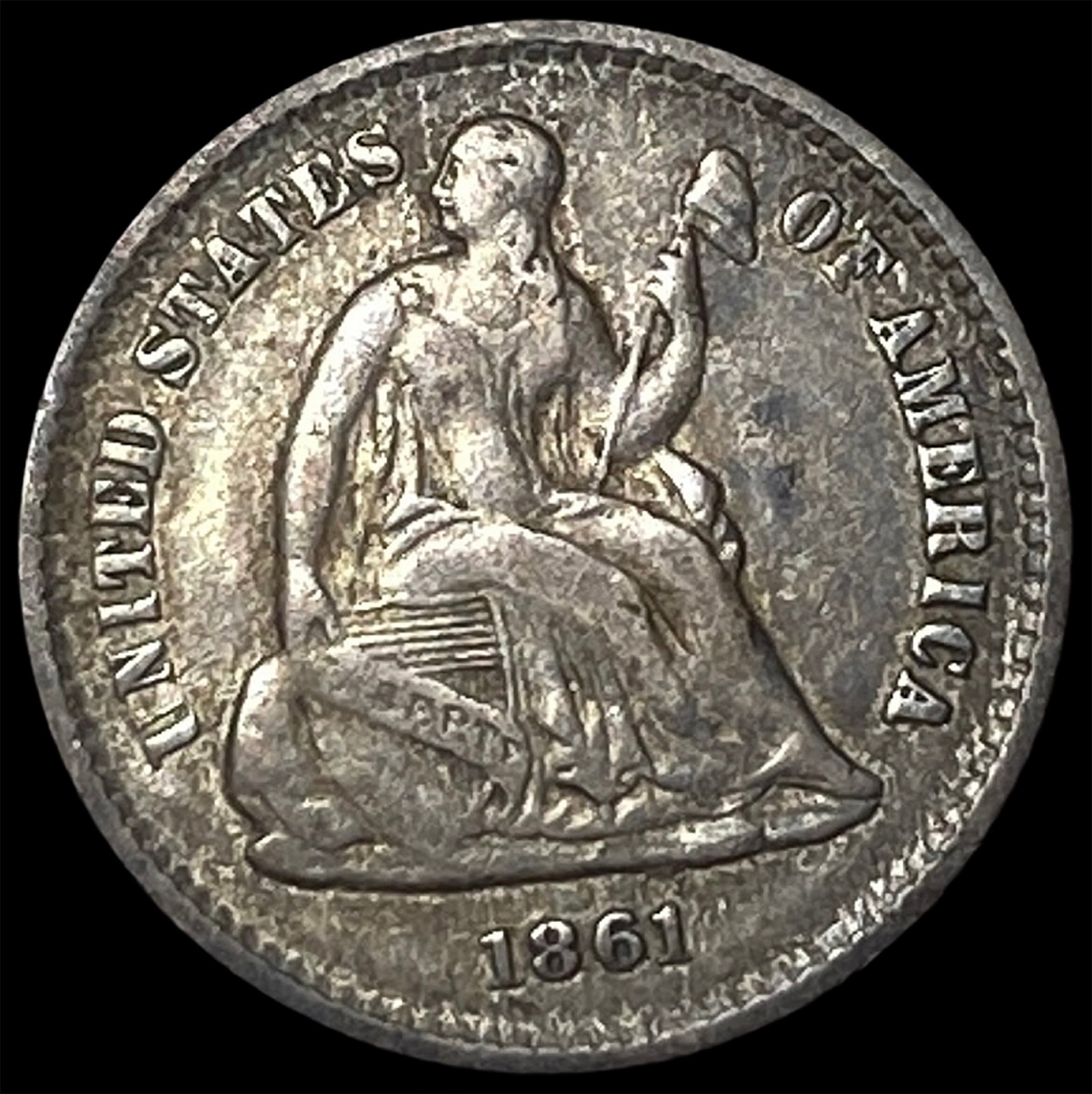 1861 Silver Half Dime LIGHTLY CIRCULATED: 1861 Silver Half Dime LIGHTLY CIRCULATED