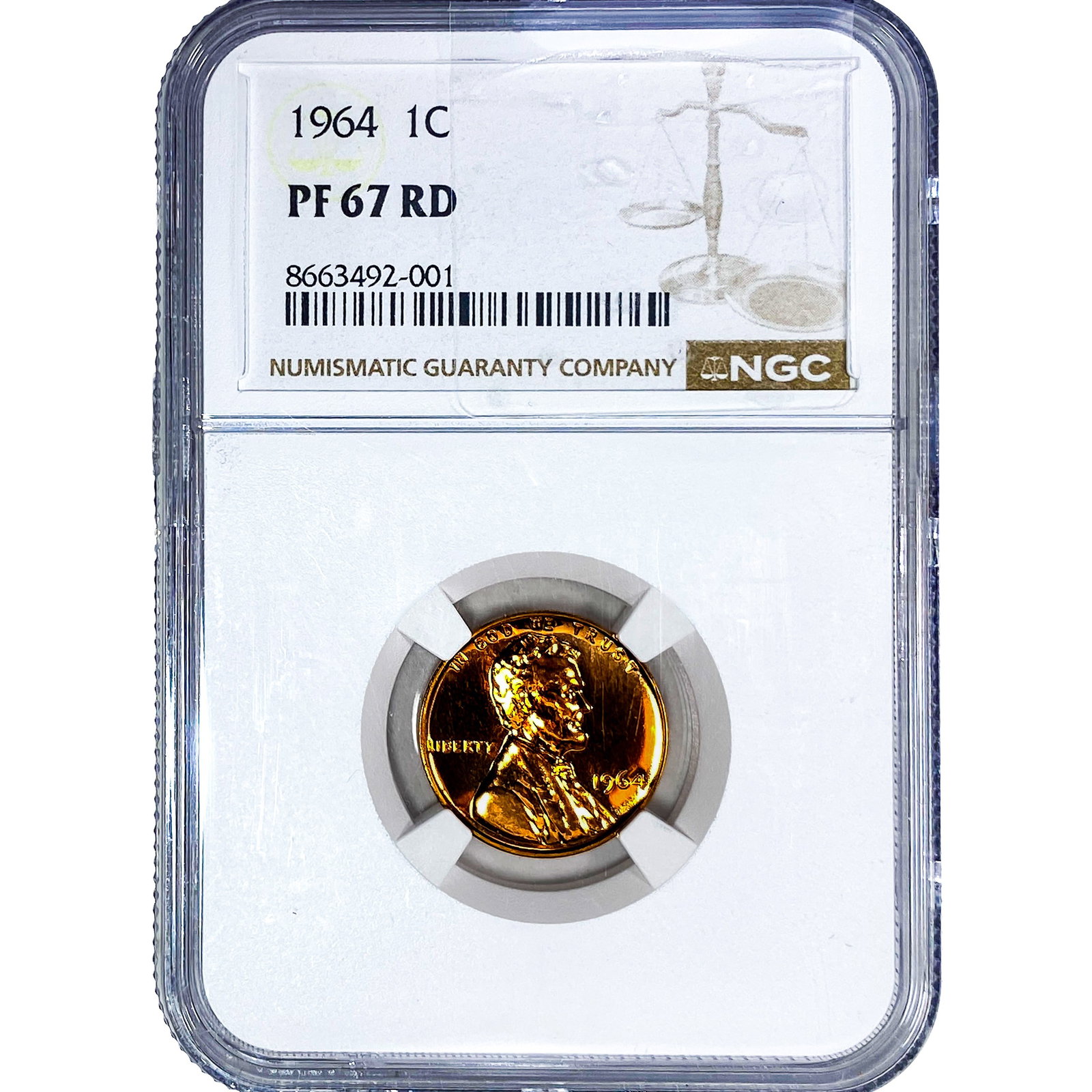 1964 Wheat Cent NGC PF67 RD: 1964 Wheat Cent NGC PF67 RD