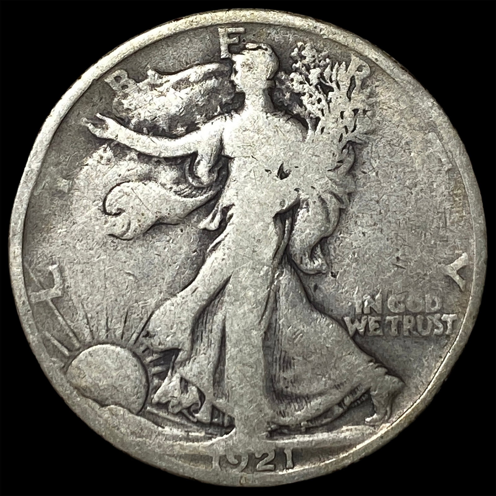 1921 Silver Walking Liberty Half Dollar LIGHTLY CIRCULATED: 1921 Silver Walking Liberty Half Dollar LIGHTLY CIRCULATED