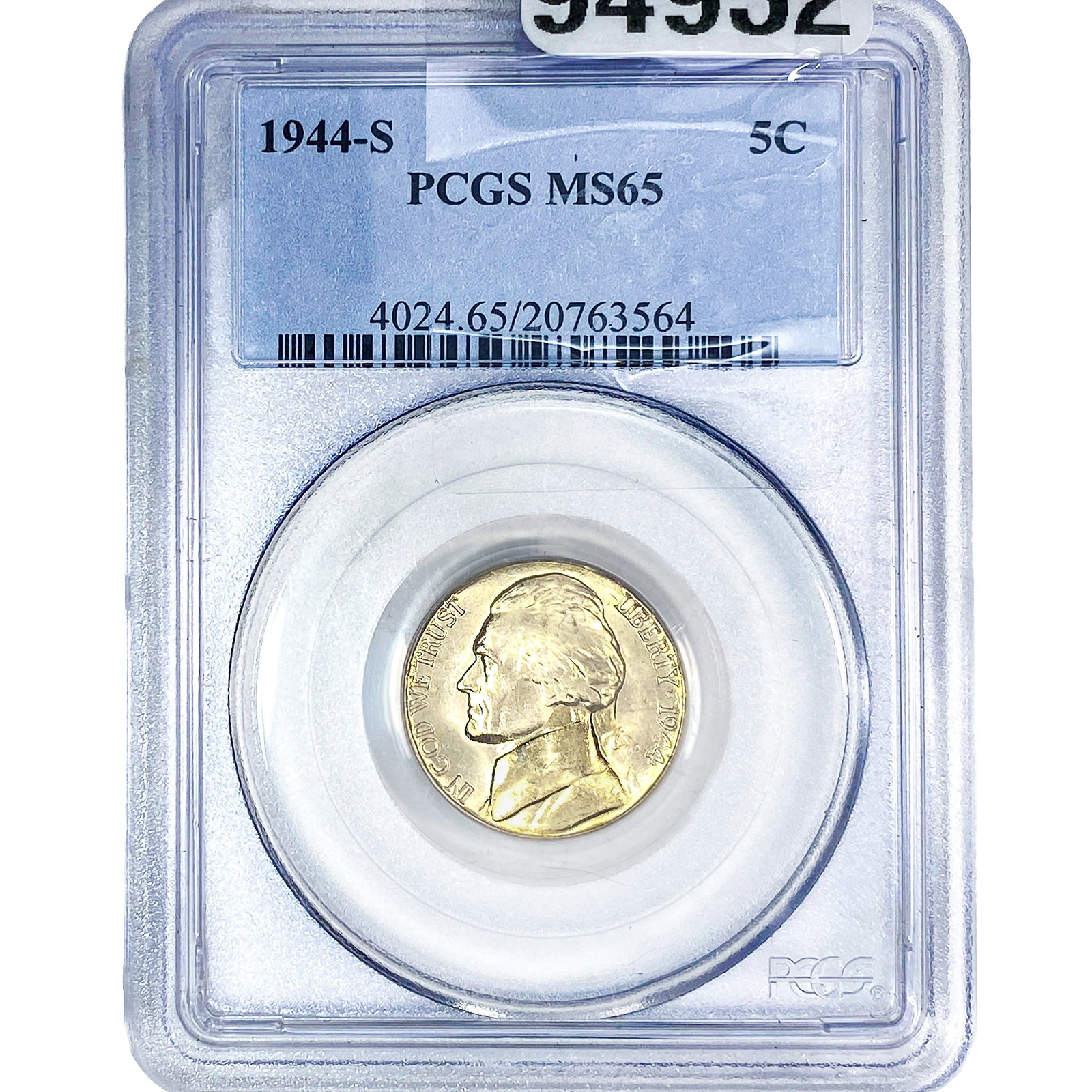 1944-S Jefferson Nickel PCGS MS65: 1944-S Jefferson Nickel PCGS MS65