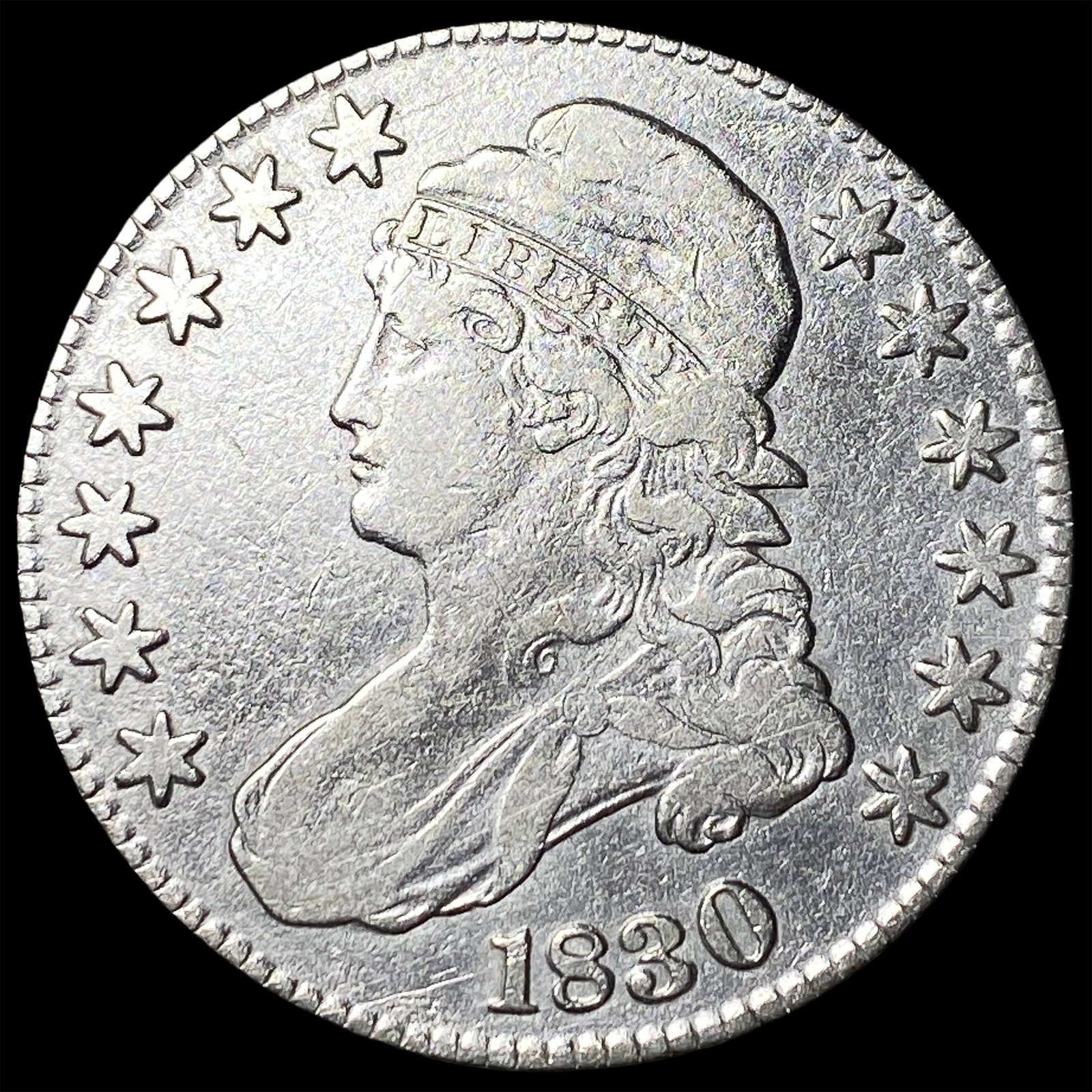 1830-O Silver Capped Bust Half Dollar CLOSELY UNCIRCULATED: 1830-O Silver Capped Bust Half Dollar CLOSELY UNCIRCULATED