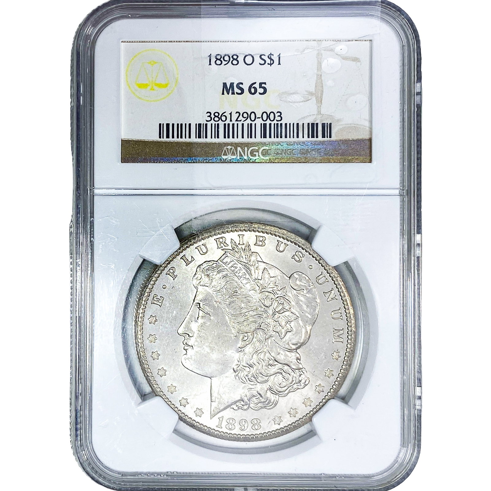 1898-O Morgan Silver Dollar NGC MS65: 1898-O Morgan Silver Dollar NGC MS65