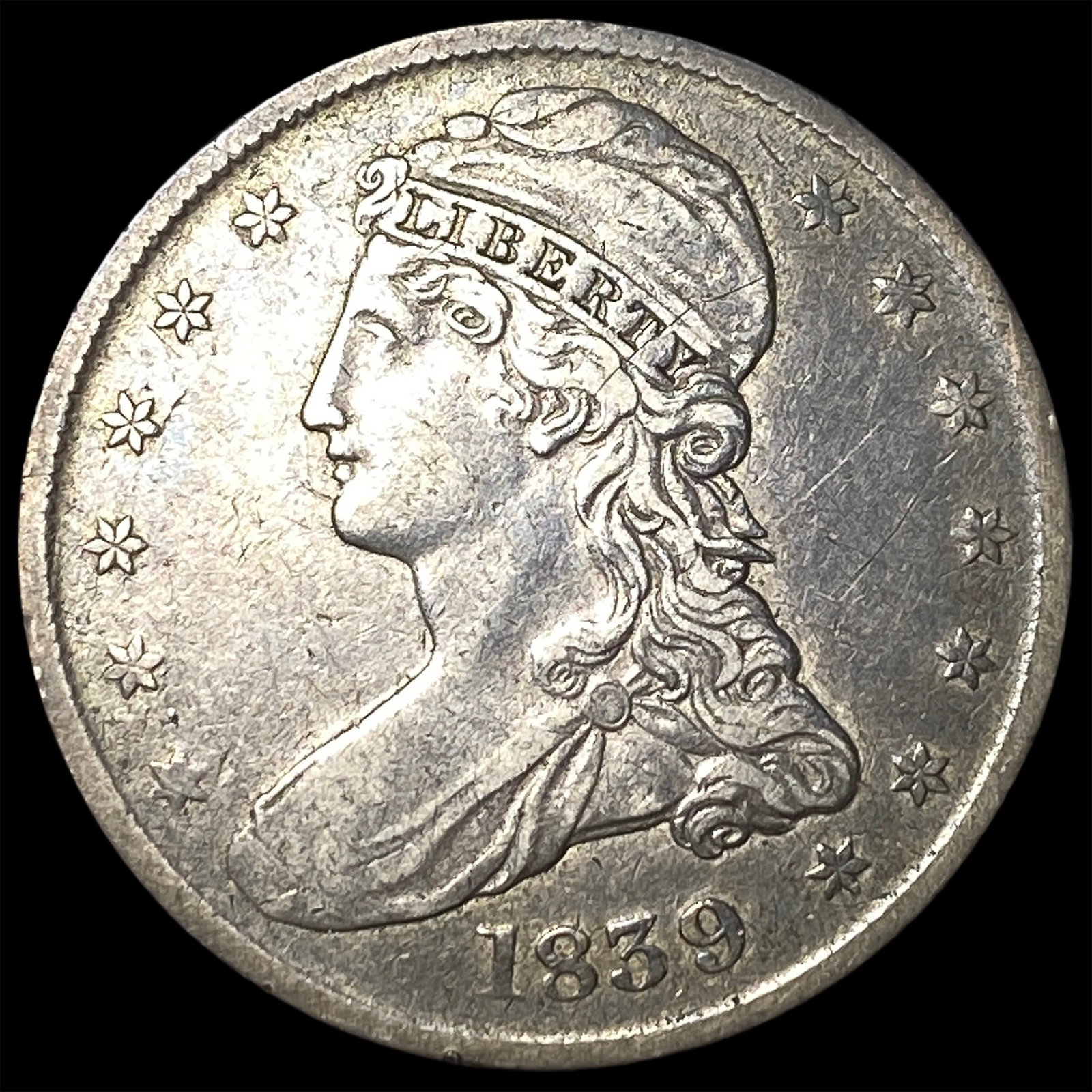 1839 Capped Bust Half Dollar CLOSELY UNCIRCULATED: 1839 Capped Bust Half Dollar CLOSELY UNCIRCULATED
