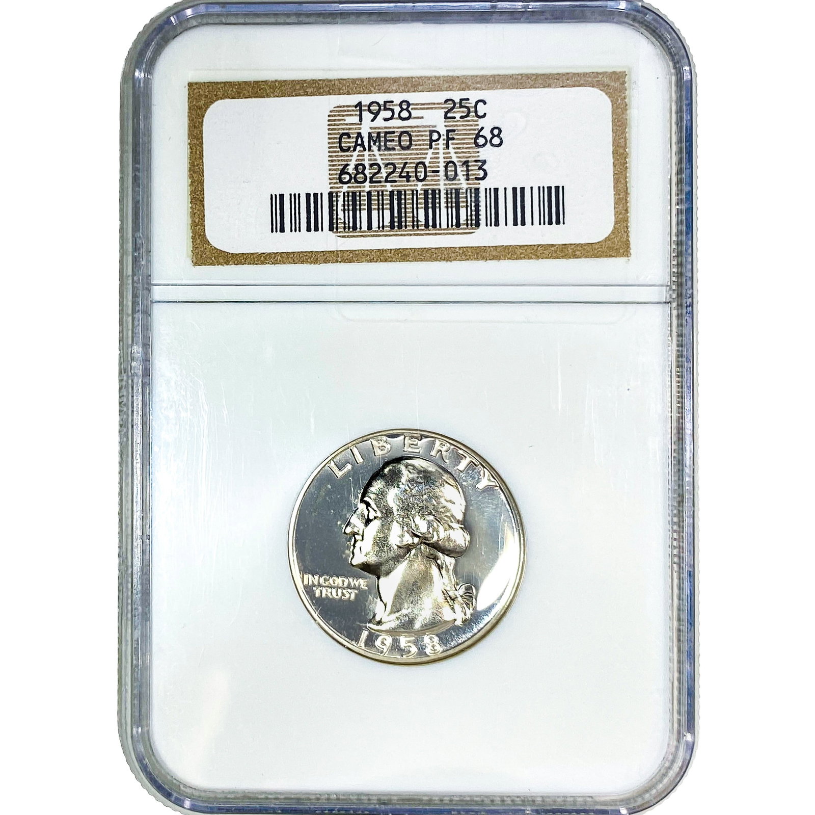 1958 Washington Silver Quarter NGC PF68: 1958 Washington Silver Quarter NGC PF68