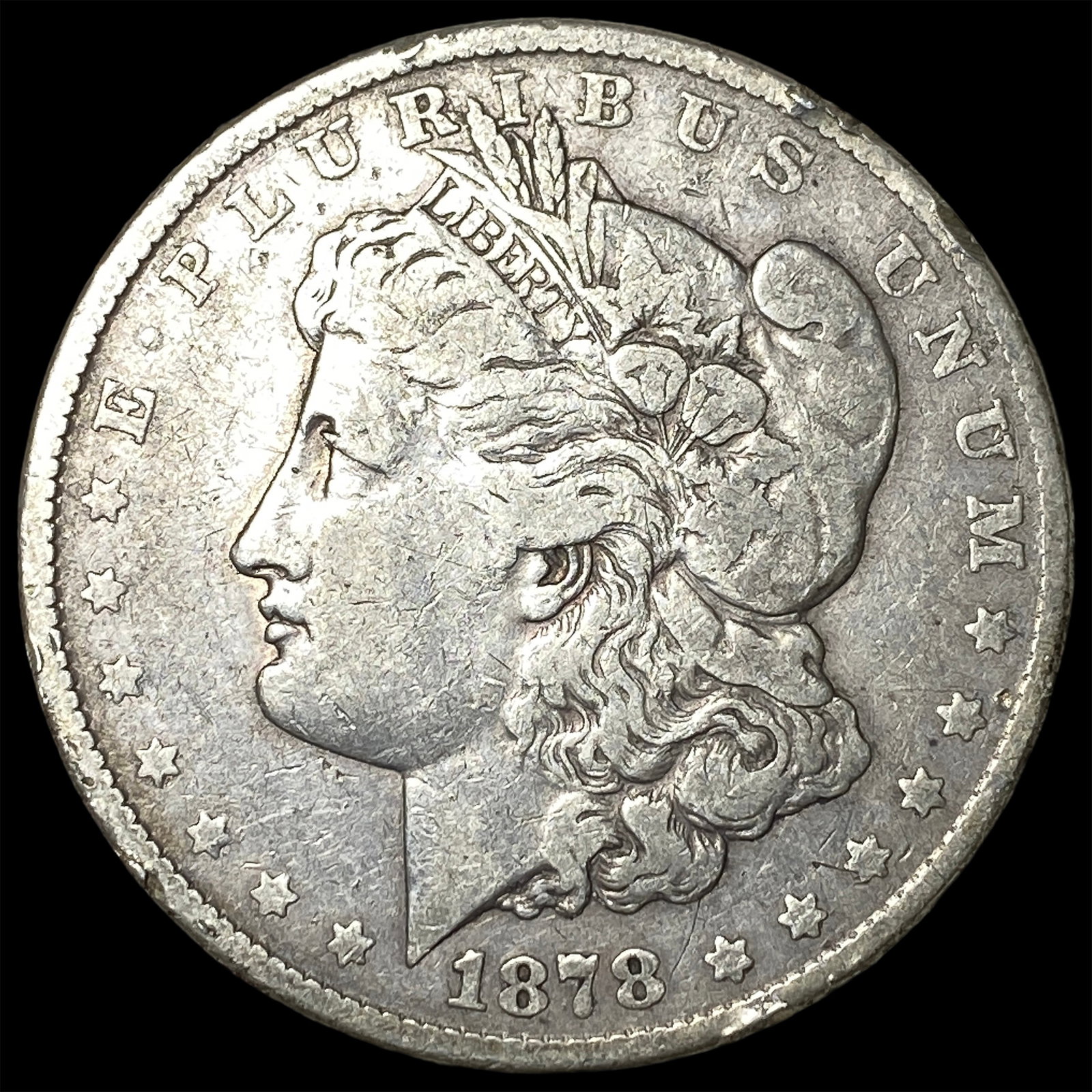 1878 8TF Silver Morgan Dollar NEARLY UNCIRCULATED: 1878 8TF Silver Morgan Dollar NEARLY UNCIRCULATED