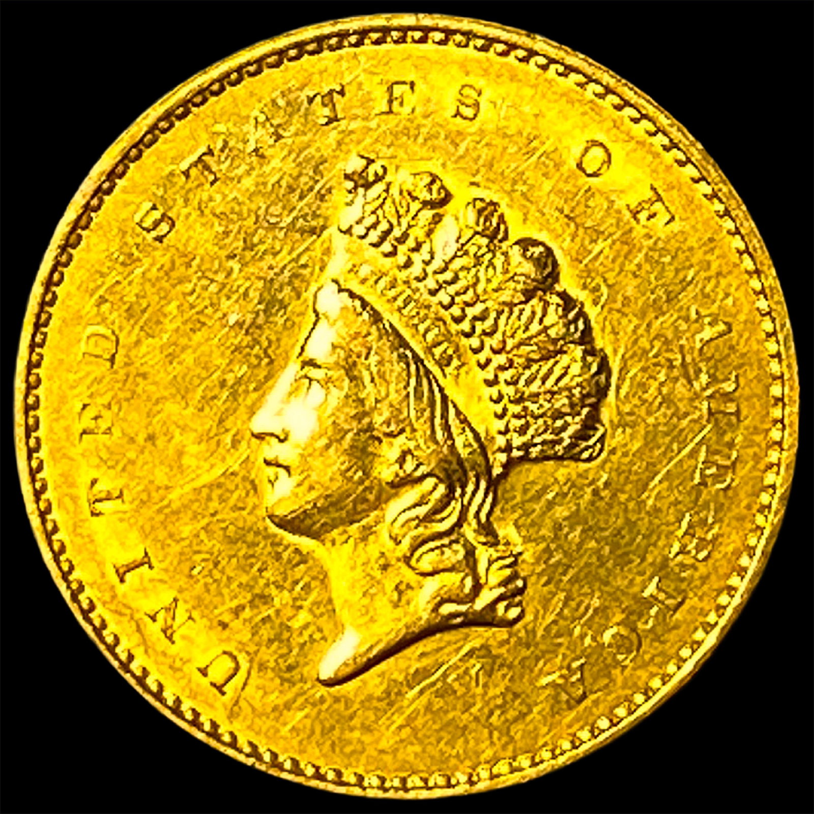 1855 Gold $1 Indian Princess Head Type 2 UNCIRCULATED: 1855 Gold $1 Indian Princess Head Type 2 UNCIRCULATED