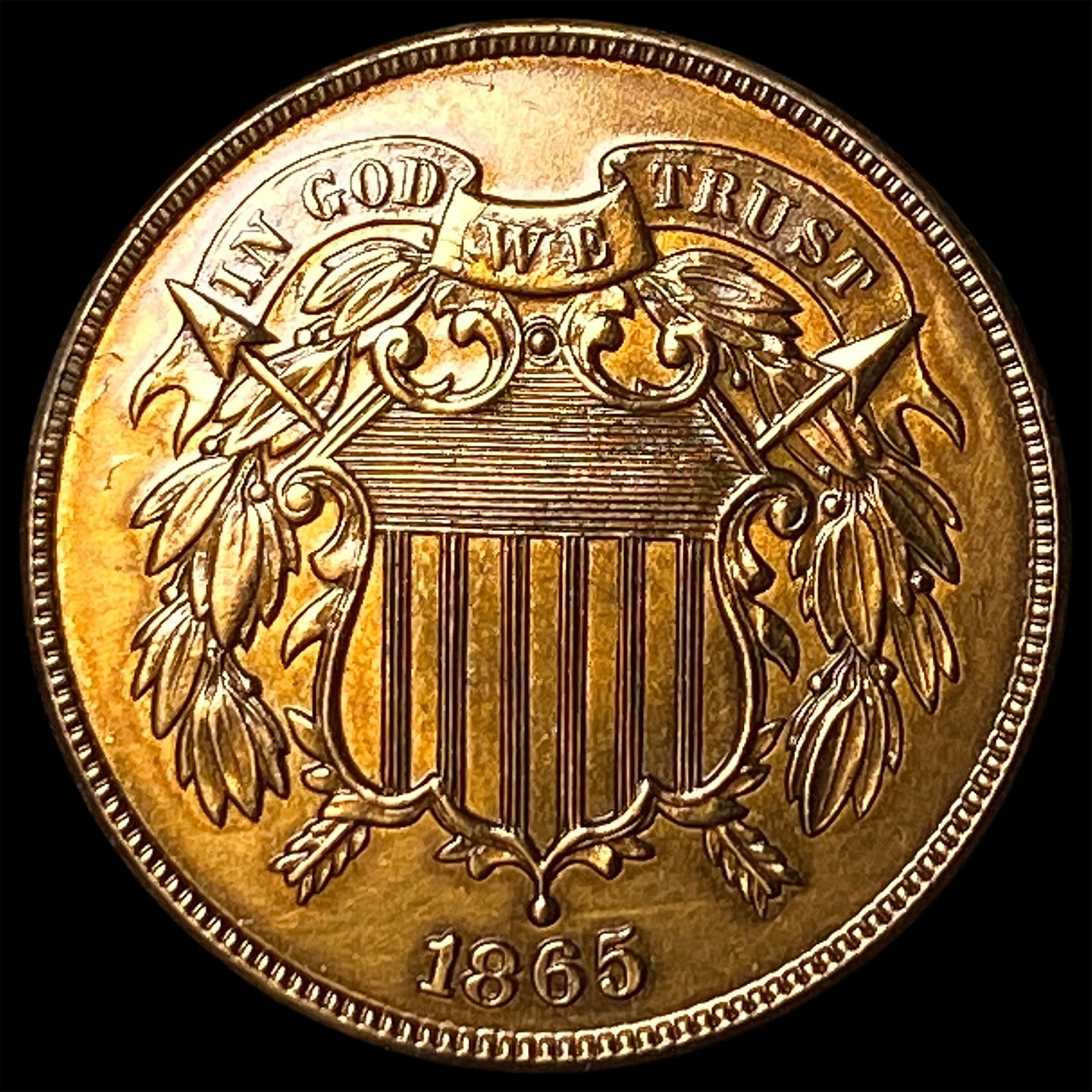 1865 Copper Two-Cent Piece CHOICE BU: 1865 Copper Two-Cent Piece CHOICE BU