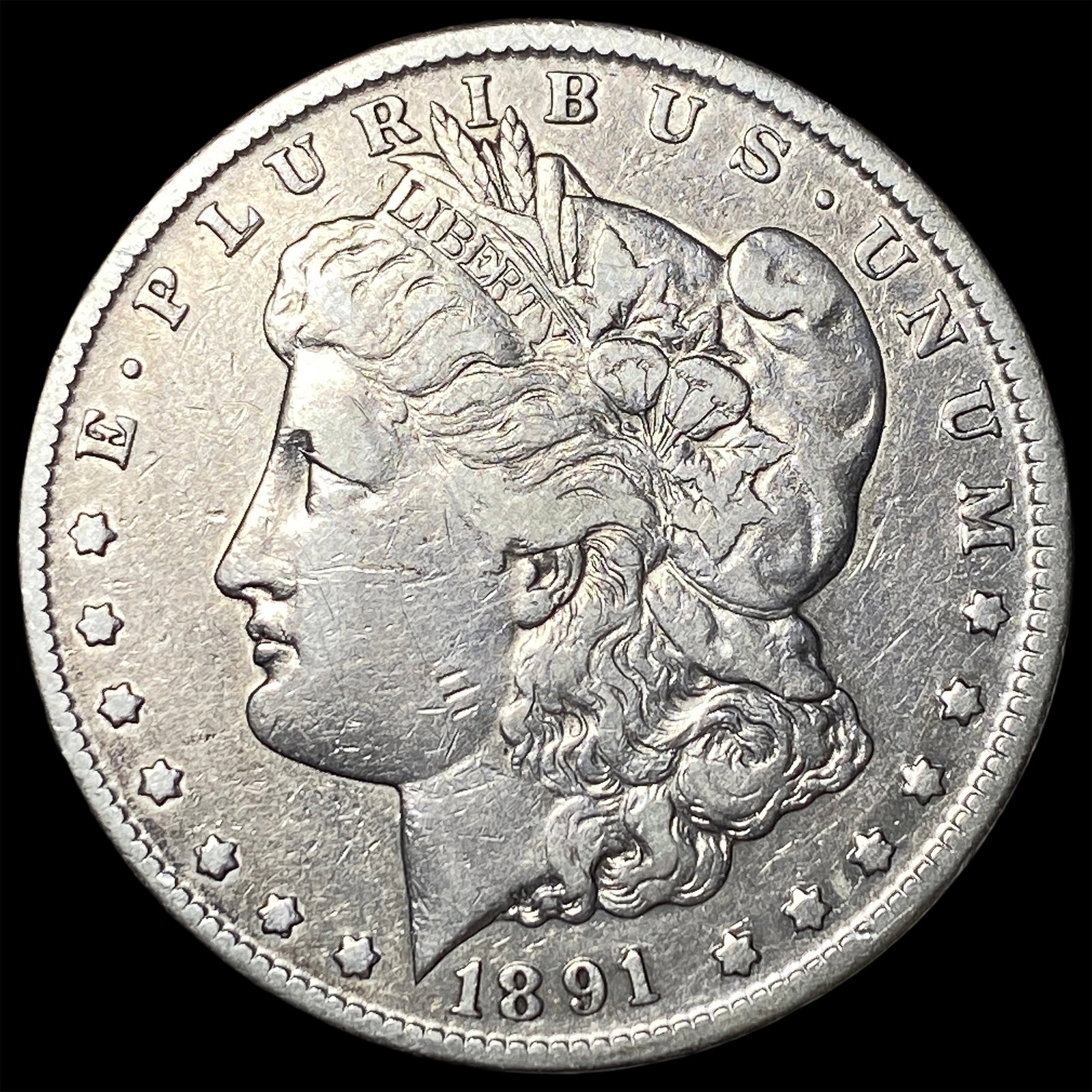 1891-CC Silver Morgan Dollar CLOSELY UNCIRCULATED: 1891-CC Silver Morgan Dollar CLOSELY UNCIRCULATED