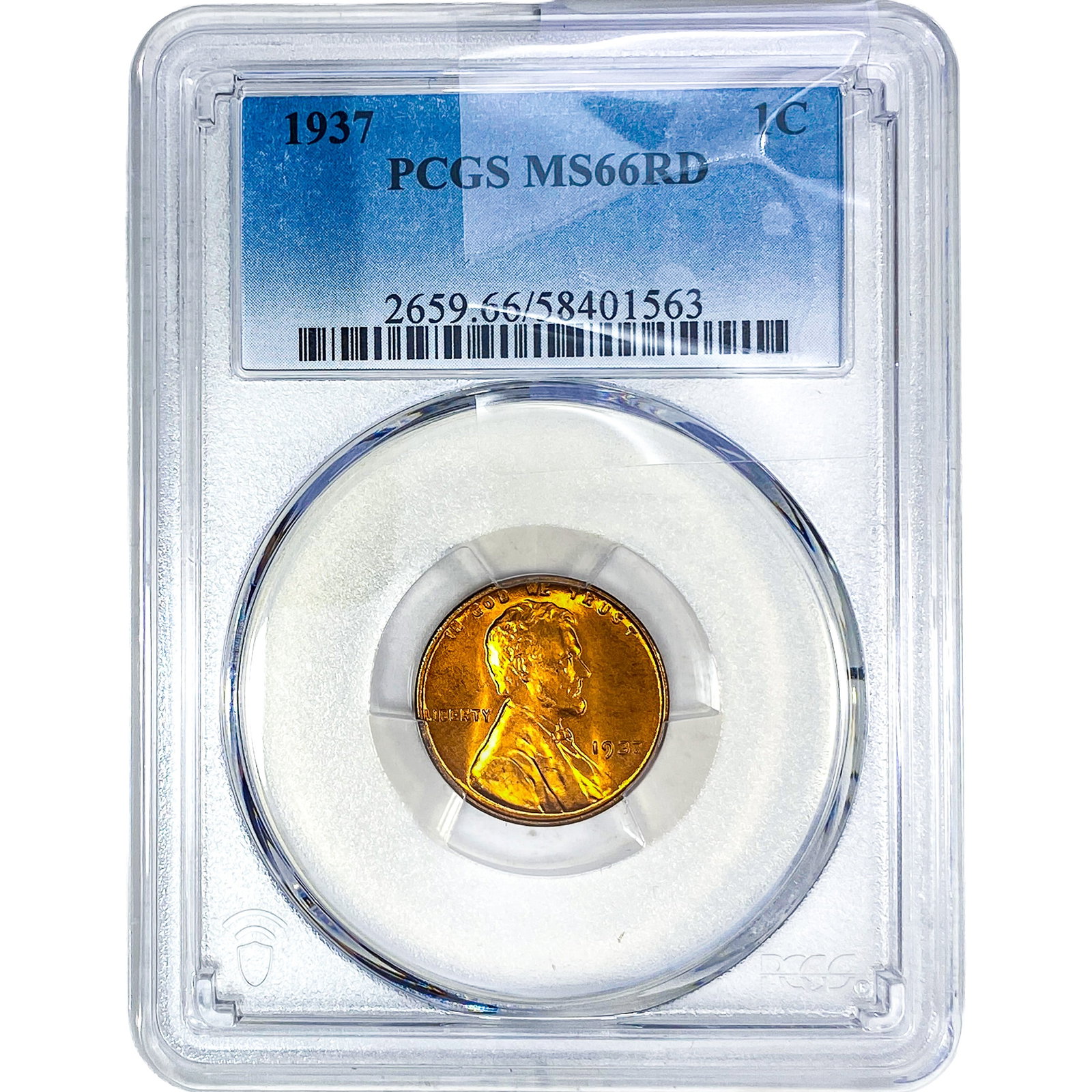 1937 Wheat Cent PCGS MS66 RD: 1937 Wheat Cent PCGS MS66 RD