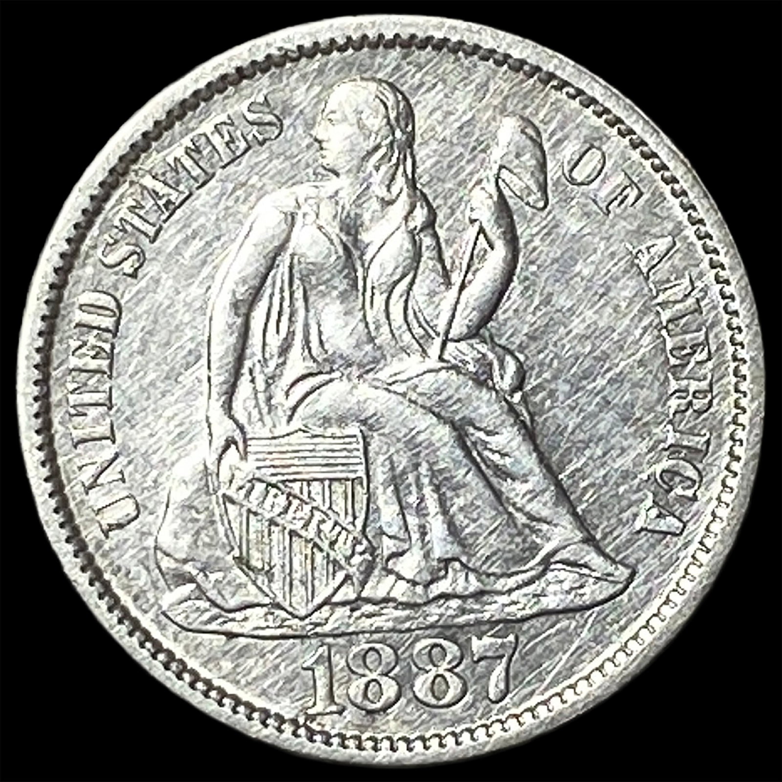 1887-S Silver Dime UNCIRCULATED (1 of 2)