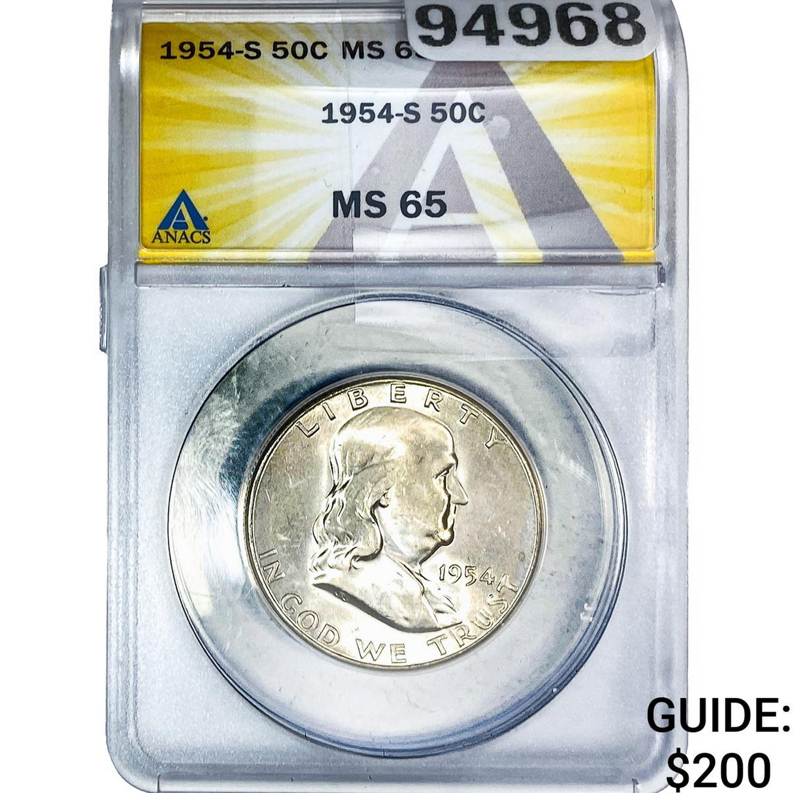1954-S Franklin Half Dollar ANACS MS65 (1 of 2)