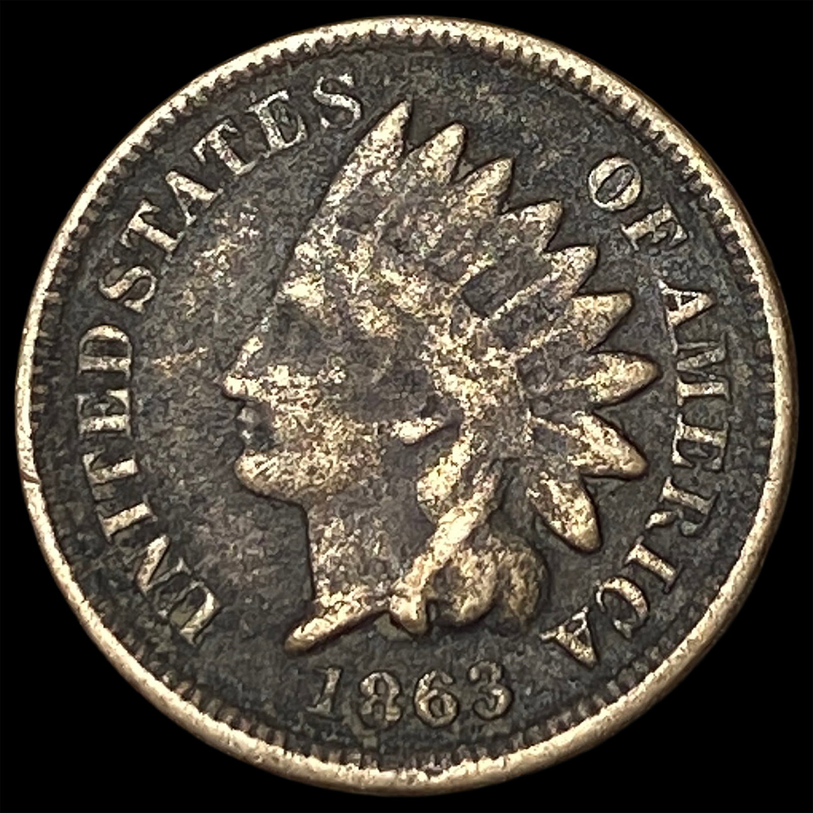 1863 Indian Head Cent LIGHTLY CIRCULATED (1 of 2)