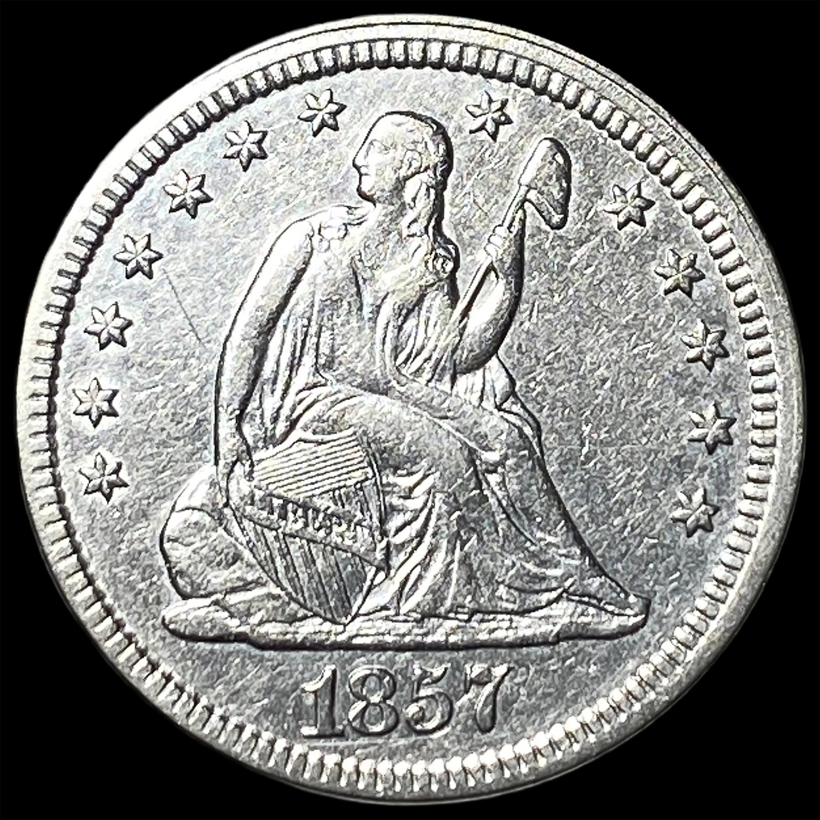 1857 Seated Liberty Quarter UNCIRCULATED (1 of 2)