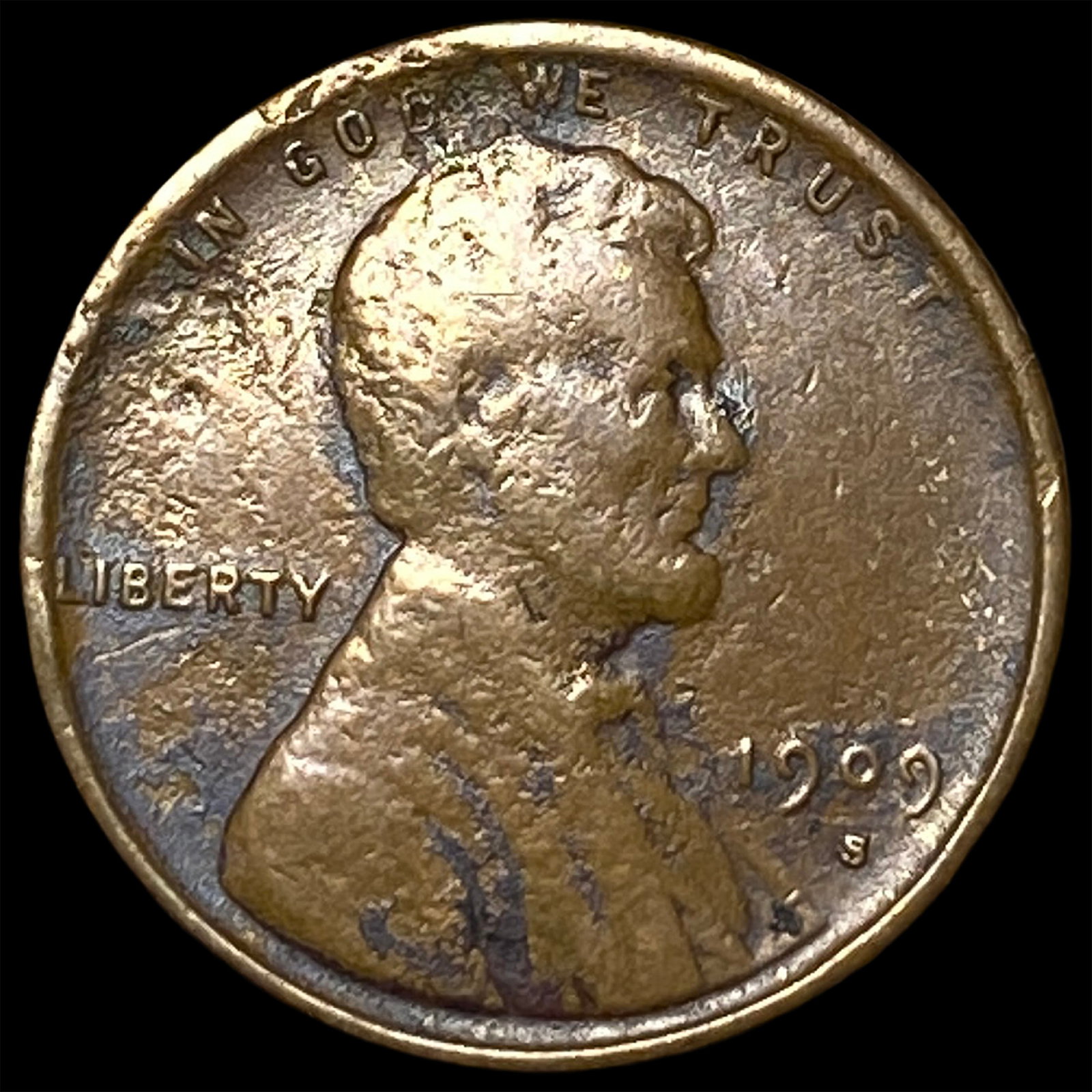 1909-S Lincoln Wheat Cent LIGHTLY CIRCULATED: 1909-S Lincoln Wheat Cent LIGHTLY CIRCULATED