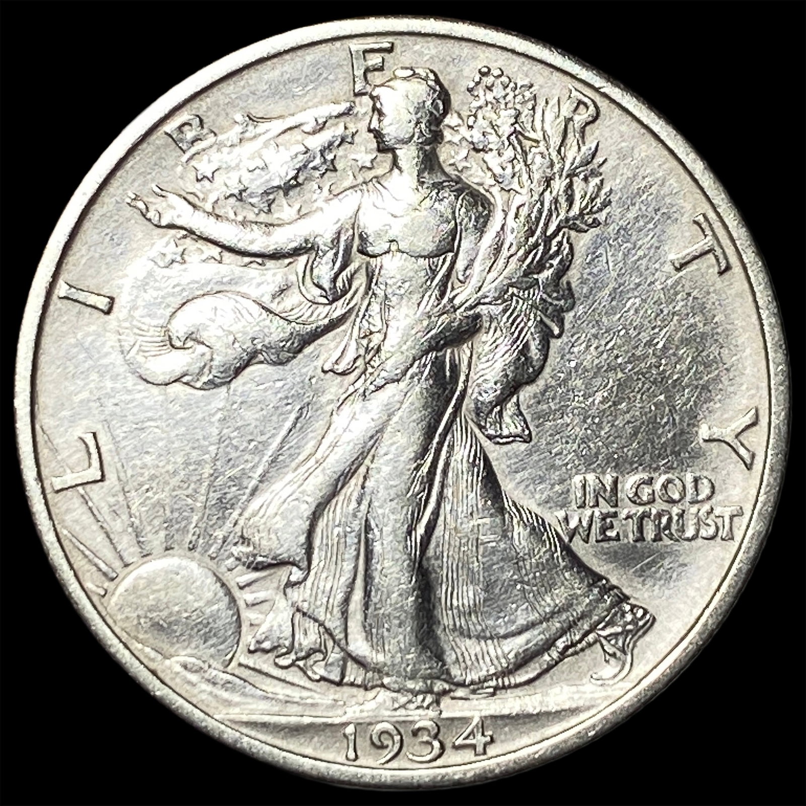 1934-S Silver Half Dollar NEARLY UNCIRCULATED: 1934-S Silver Half Dollar NEARLY UNCIRCULATED