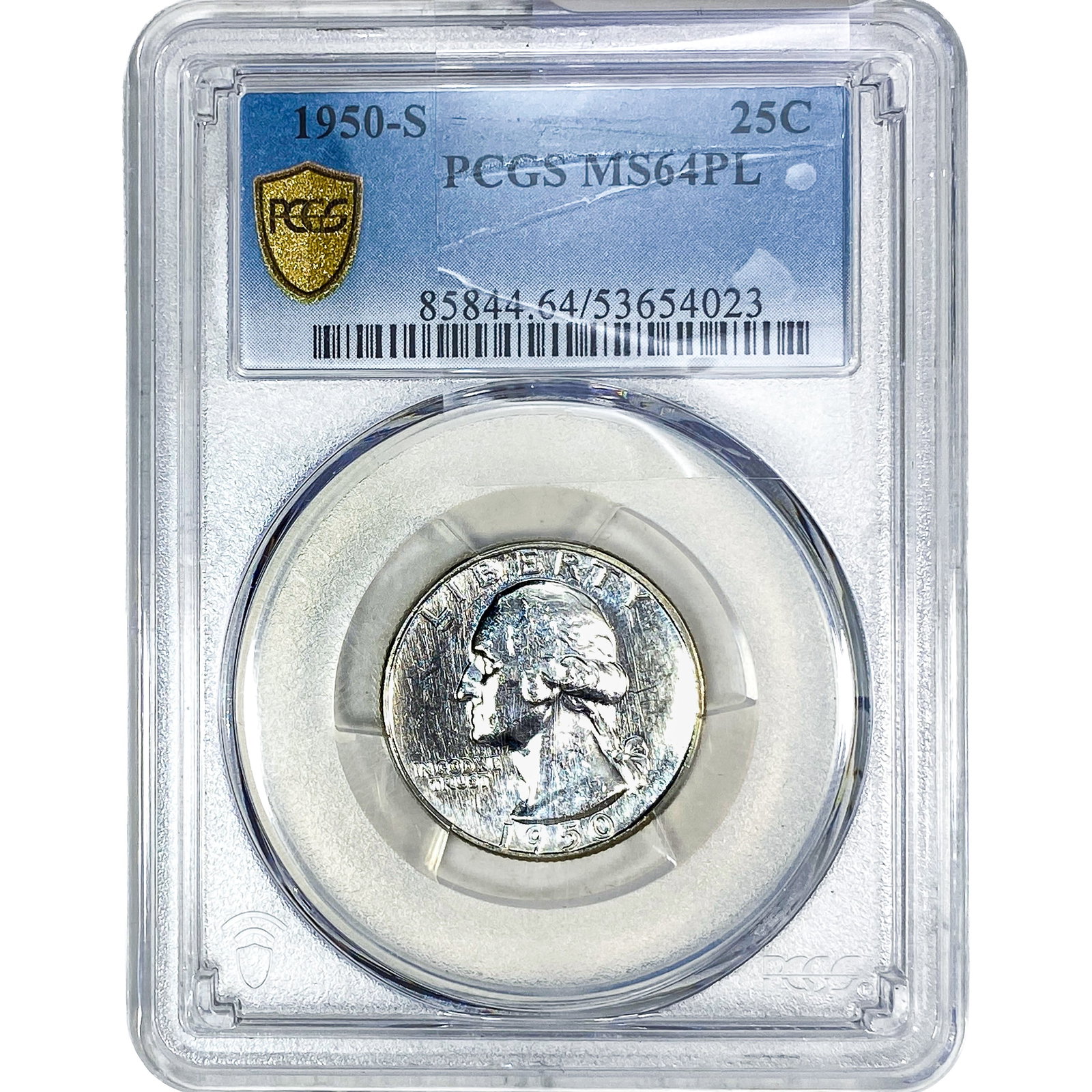 1950--S Washington Silver Quarter PCGS MS64 PL: 1950--S Washington Silver Quarter PCGS MS64 PL