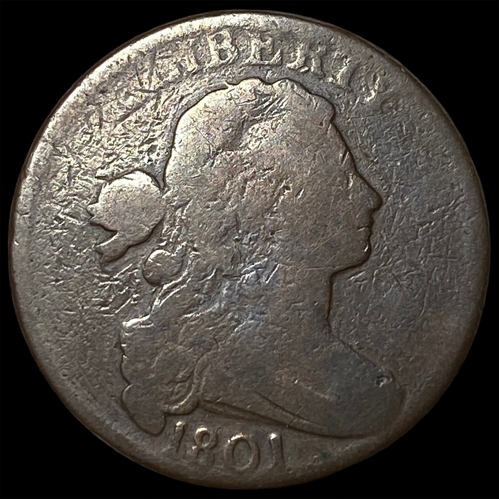 1801 Draped Bust Large Cent NICELY CIRCULATED: 1801 Draped Bust Large Cent NICELY CIRCULATED