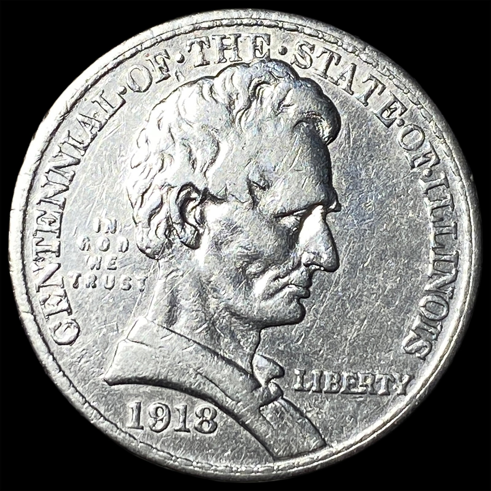 1918 Silver Half Dollar Illinois Centennial NEARLY UNCIRCULATED (1 of 2)