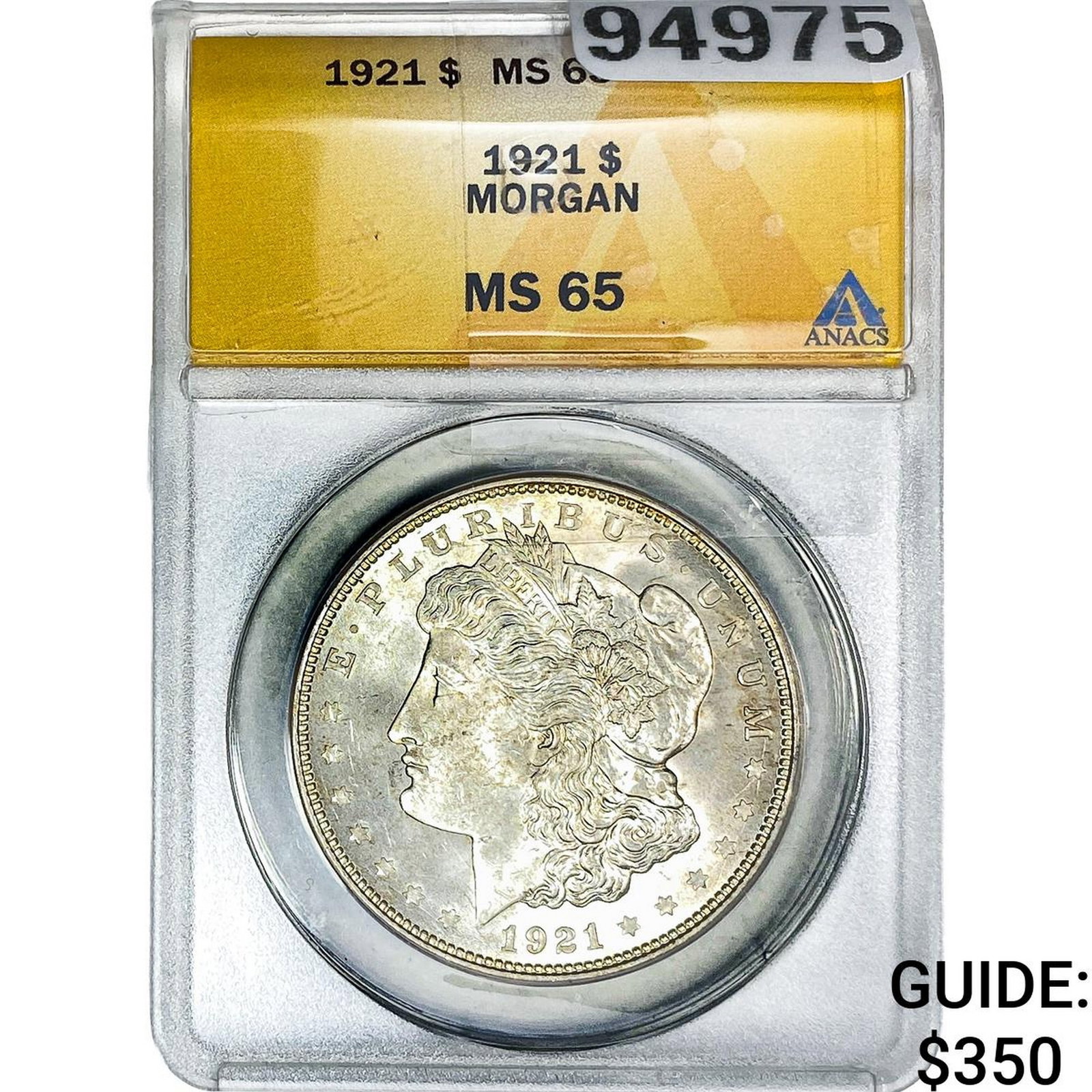 1921 Morgan Silver Dollar ANACS MS65: 1921 Morgan Silver Dollar ANACS MS65