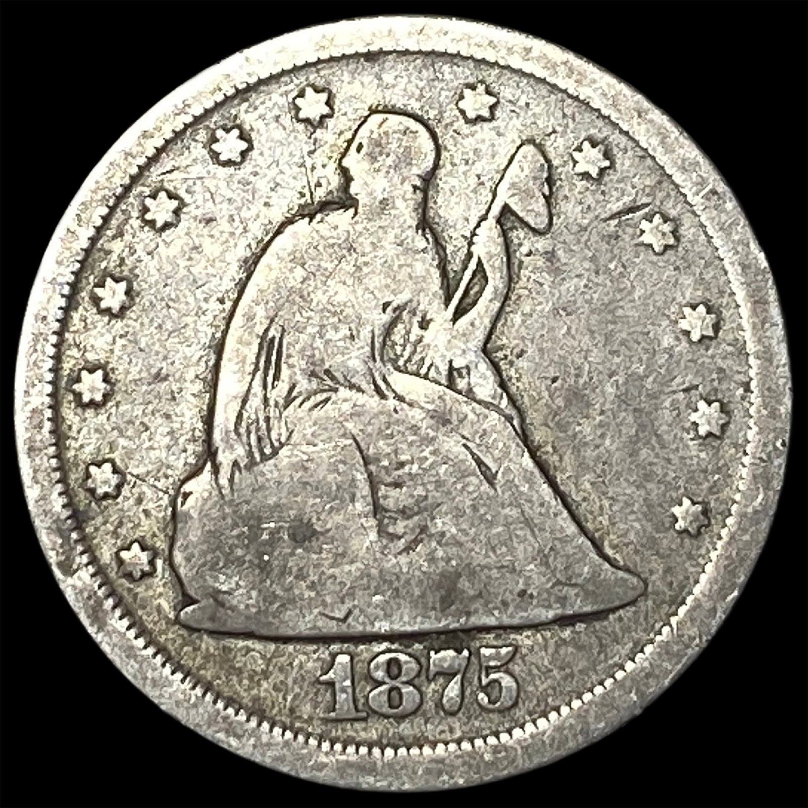 1875-S Silver Twenty Cents LIGHTLY CIRCULATED: 1875-S Silver Twenty Cents LIGHTLY CIRCULATED