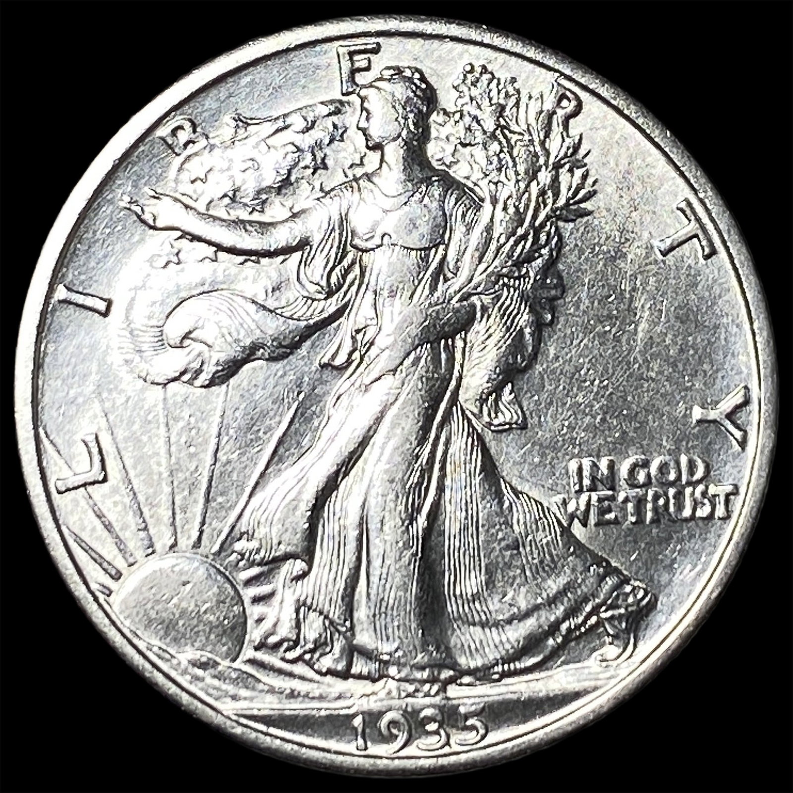 1935-S Silver Walking Liberty Half Dollar UNCIRCULATED: 1935-S Silver Walking Liberty Half Dollar UNCIRCULATED