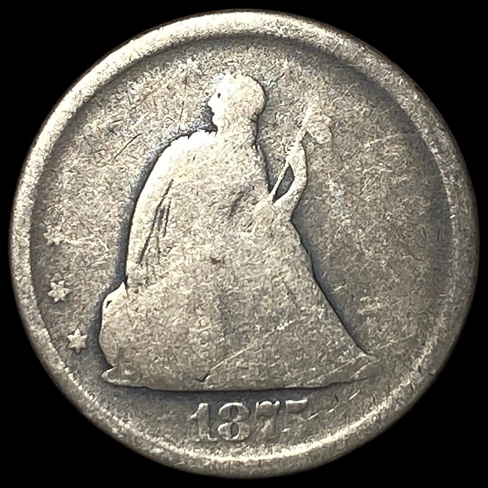 1875-S Silver Twenty-Cent Piece LIGHTLY CIRCULATED: 1875-S Silver Twenty-Cent Piece LIGHTLY CIRCULATED