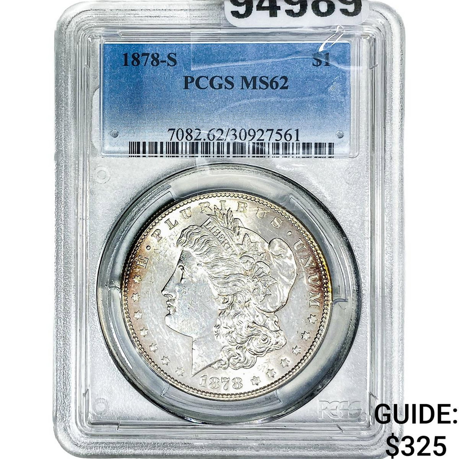 1878-S Morgan Silver Dollar PCGS MS62: 1878-S Morgan Silver Dollar PCGS MS62
