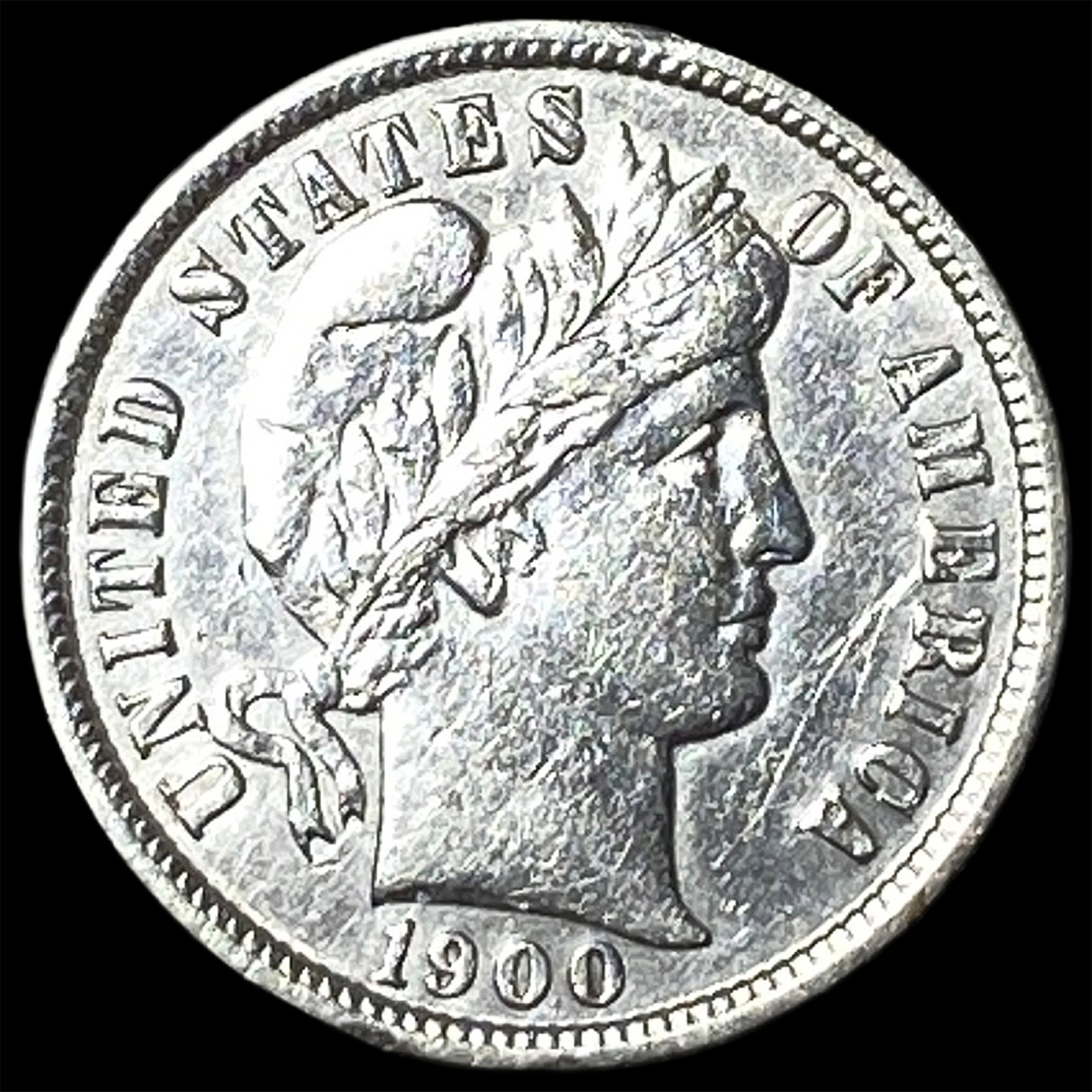 1900-S Silver Barber Dime UNCIRCULATED: 1900-S Silver Barber Dime UNCIRCULATED