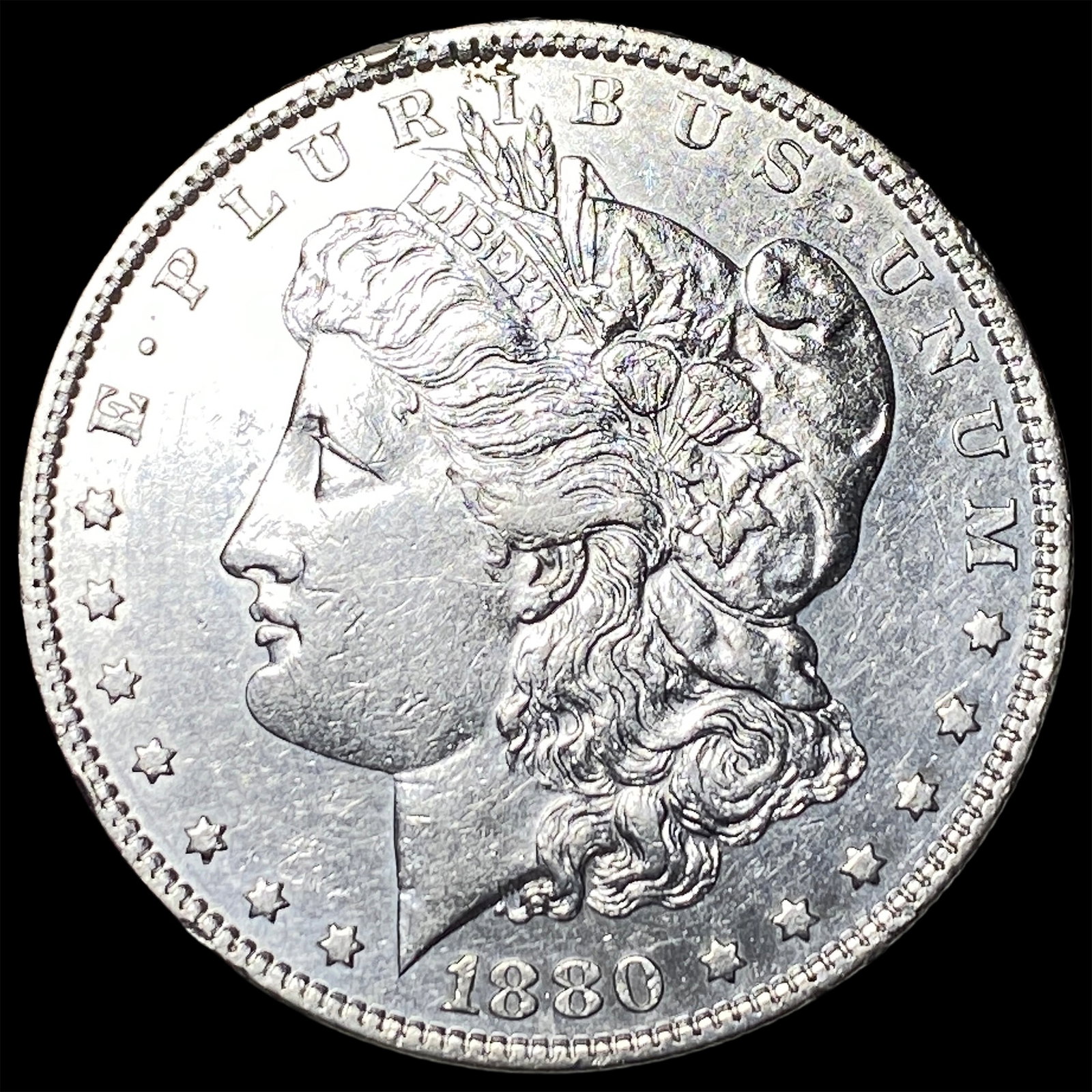 1880-O Micro O Morgan Silver Dollar CHOICE AU: 1880-O Micro O Morgan Silver Dollar CHOICE AU