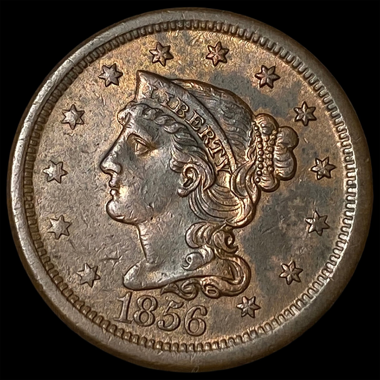 1856 Braided Hair Large Cent CLOSELY UNCIRCULATED: 1856 Braided Hair Large Cent CLOSELY UNCIRCULATED