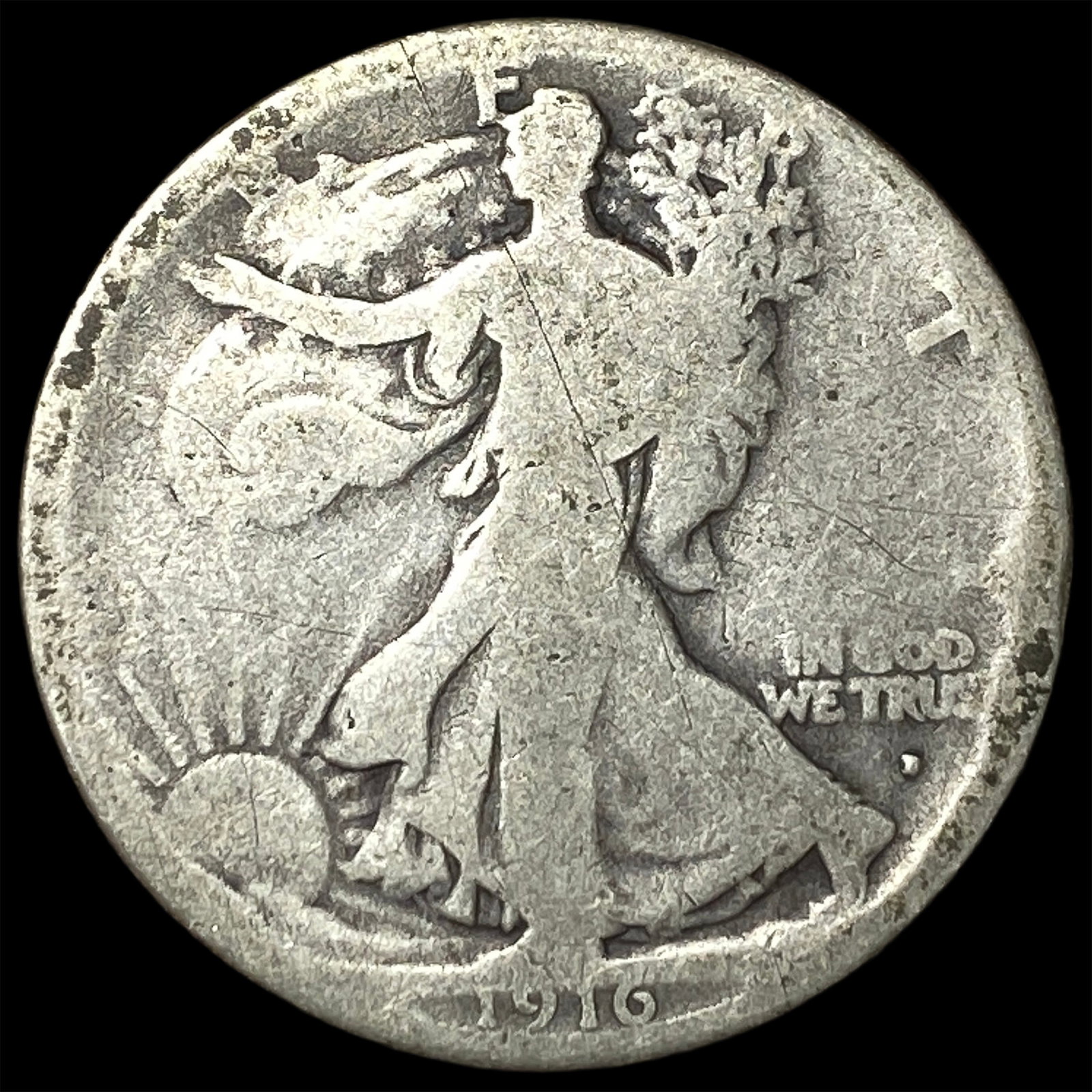1916 Walking Liberty Half Dollar NICELY CIRCULATED: 1916 Walking Liberty Half Dollar NICELY CIRCULATED