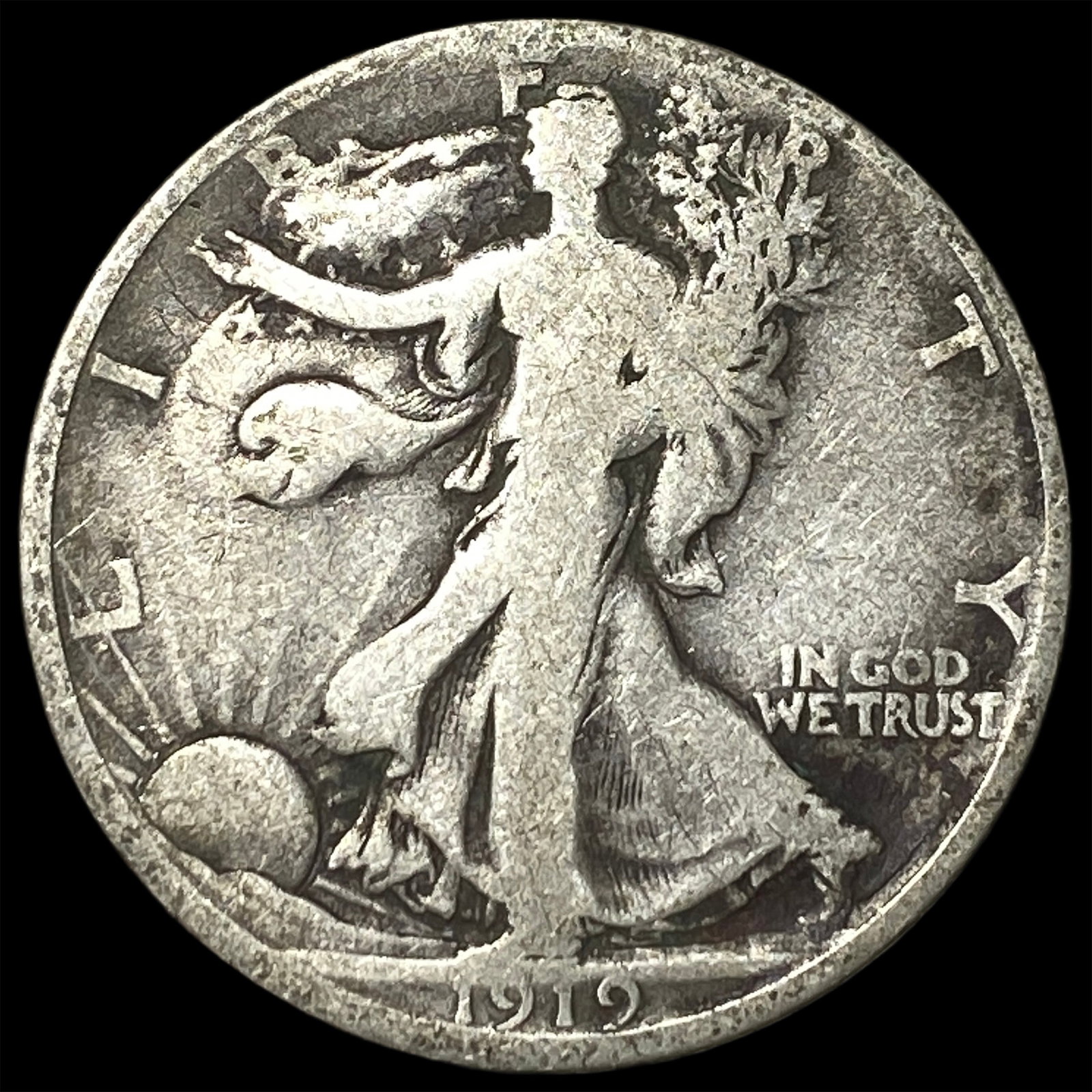 1919 Walking Liberty Half Dollar LIGHTLY CIRCULATED: 1919 Walking Liberty Half Dollar LIGHTLY CIRCULATED