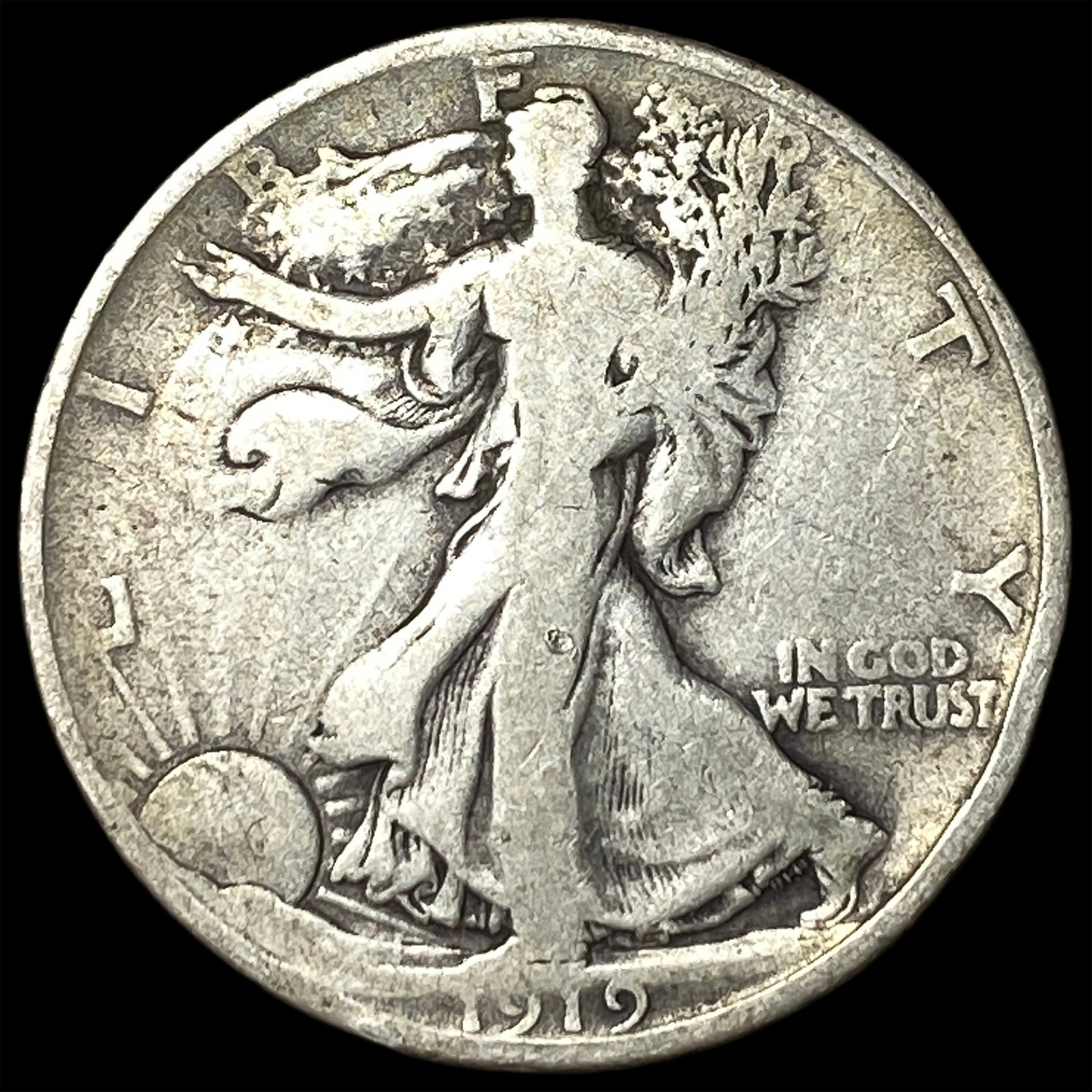 1919-D Silver Walking Liberty Half Dollar LIGHTLY CIRCULATED: 1919-D Silver Walking Liberty Half Dollar LIGHTLY CIRCULATED