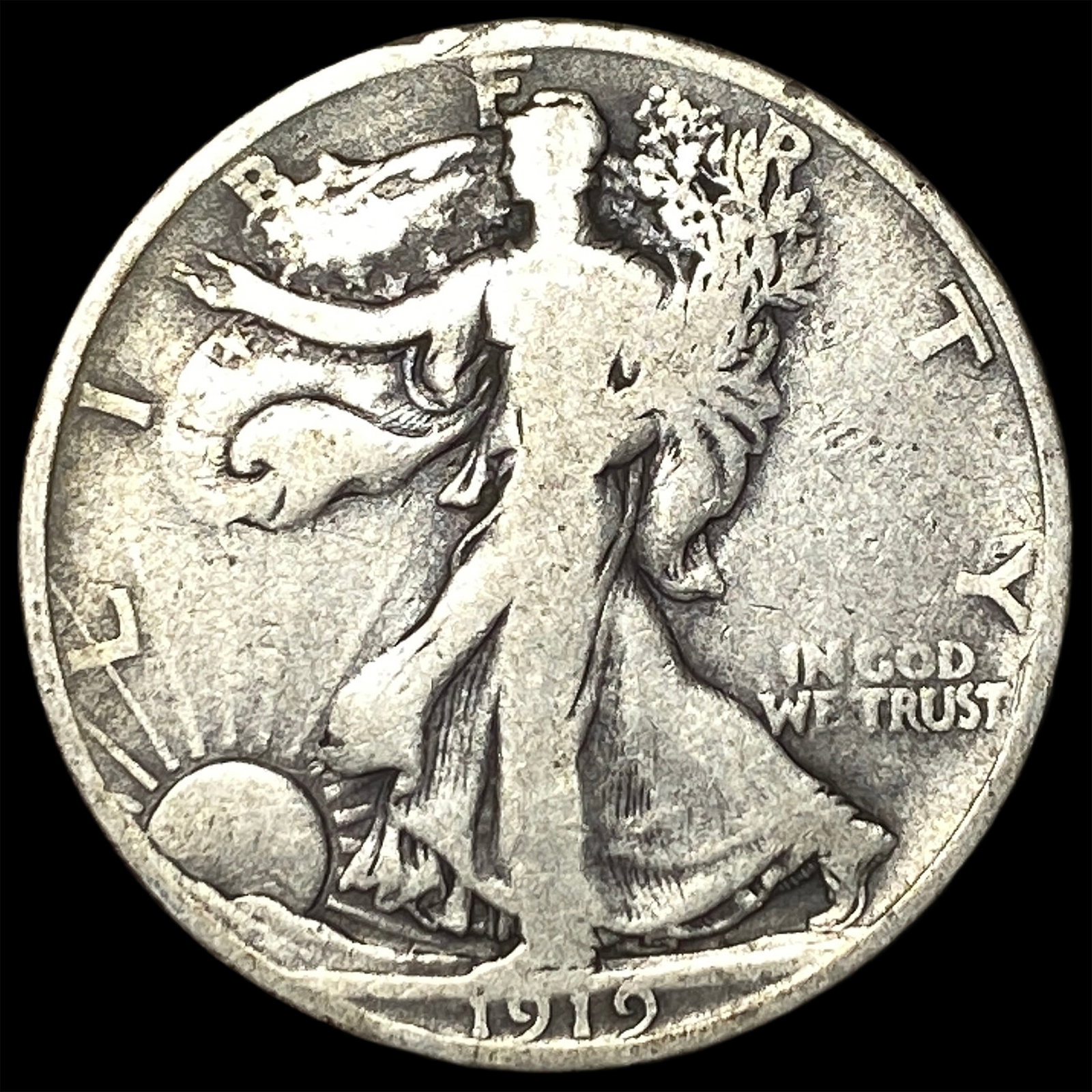1919-D Silver Walking Liberty Half Dollar LIGHTLY CIRCULATED: 1919-D Silver Walking Liberty Half Dollar LIGHTLY CIRCULATED