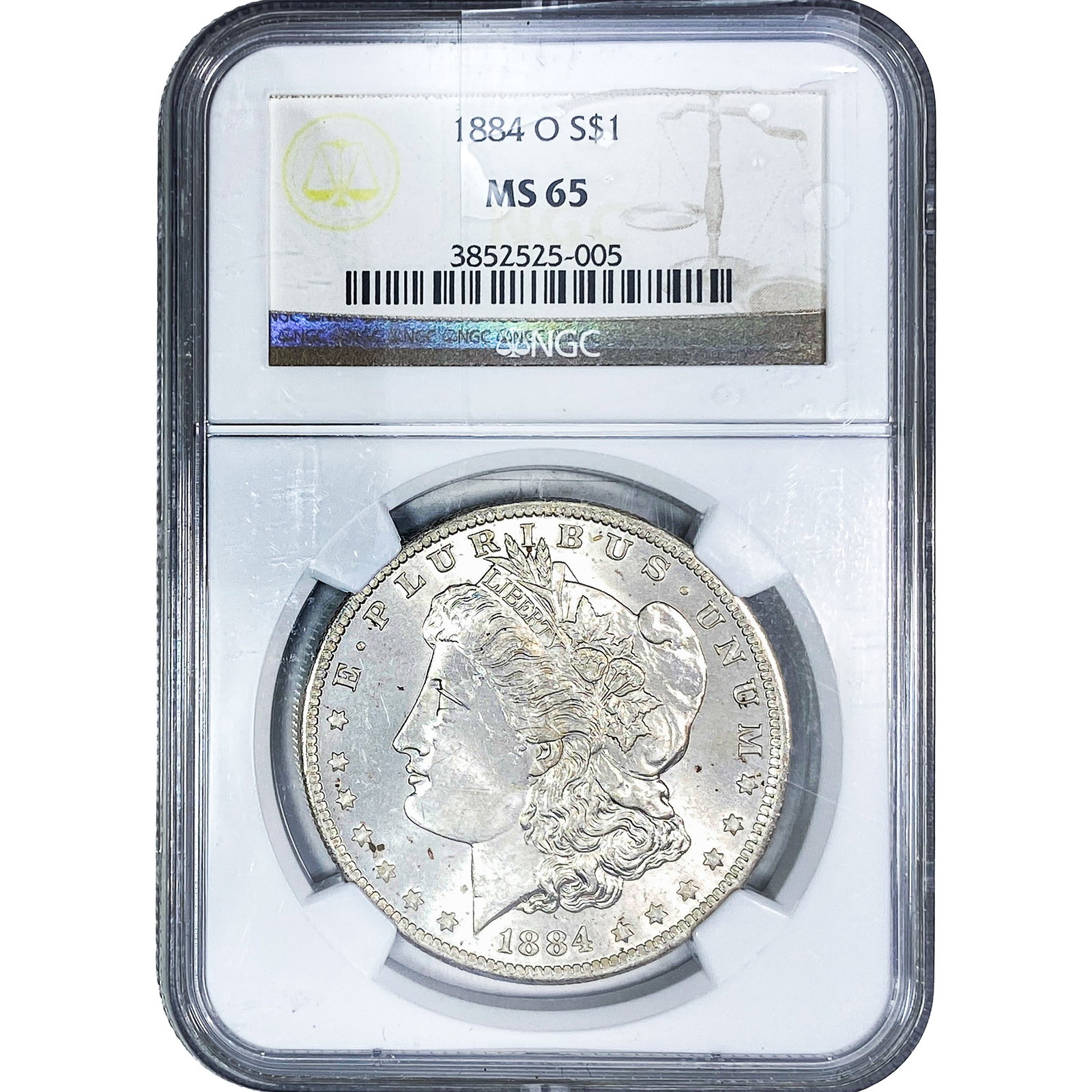 1884-O Morgan Silver Dollar NGC MS65: 1884-O Morgan Silver Dollar NGC MS65