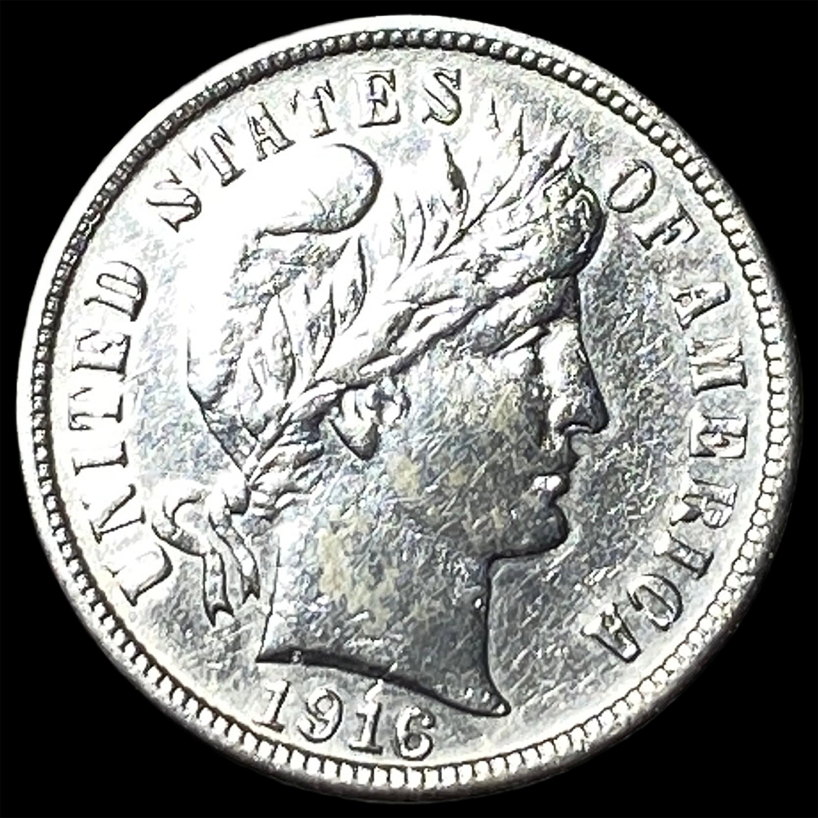 1916-S Silver Barber Dime UNCIRCULATED: 1916-S Silver Barber Dime UNCIRCULATED