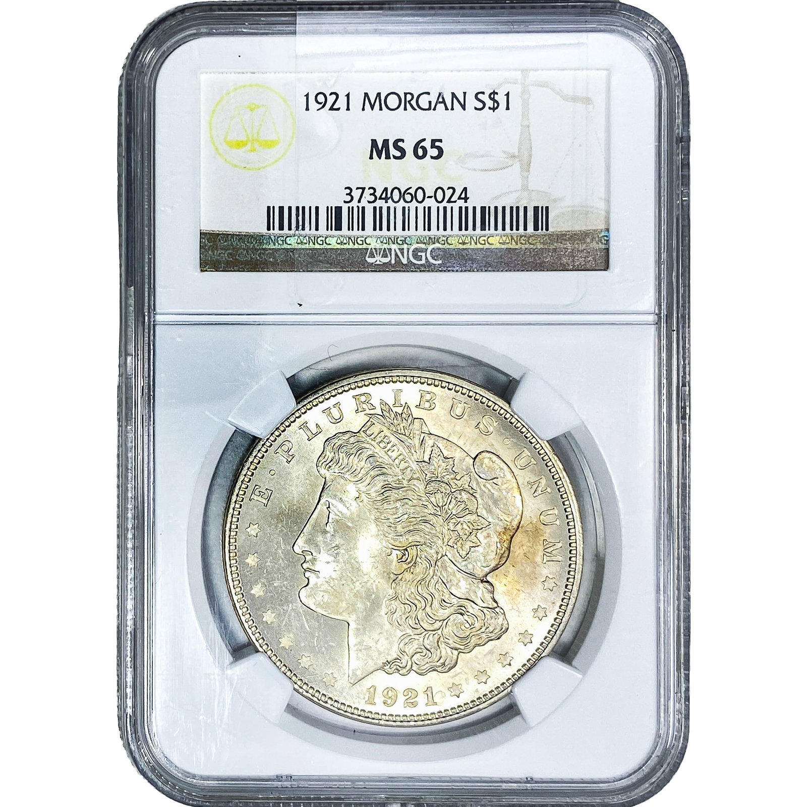 1921 Morgan Silver Dollar NGC MS65: 1921 Morgan Silver Dollar NGC MS65