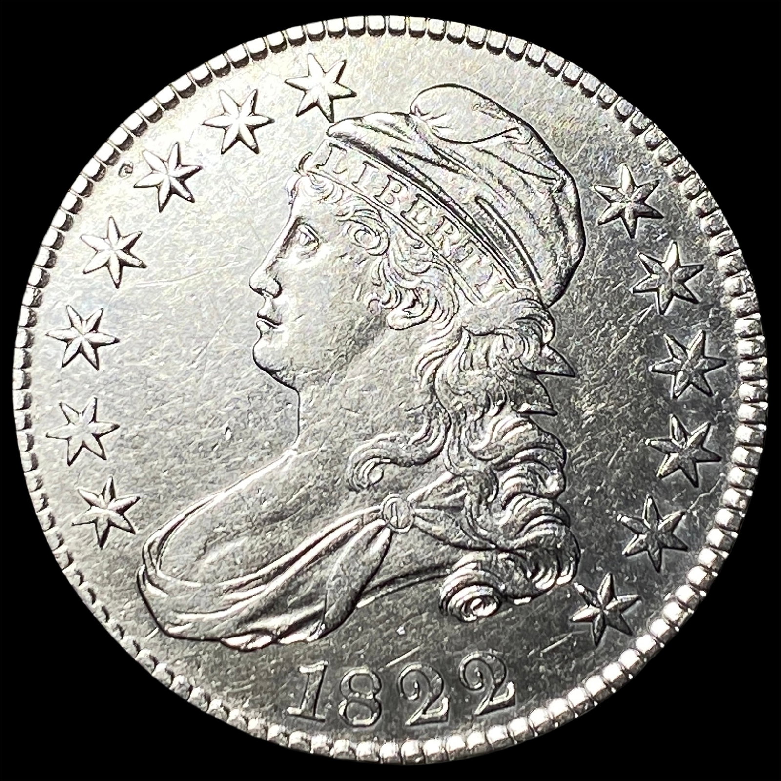 1822 Capped Bust Half Dollar NEARLY UNCIRCULATED: 1822 Capped Bust Half Dollar NEARLY UNCIRCULATED