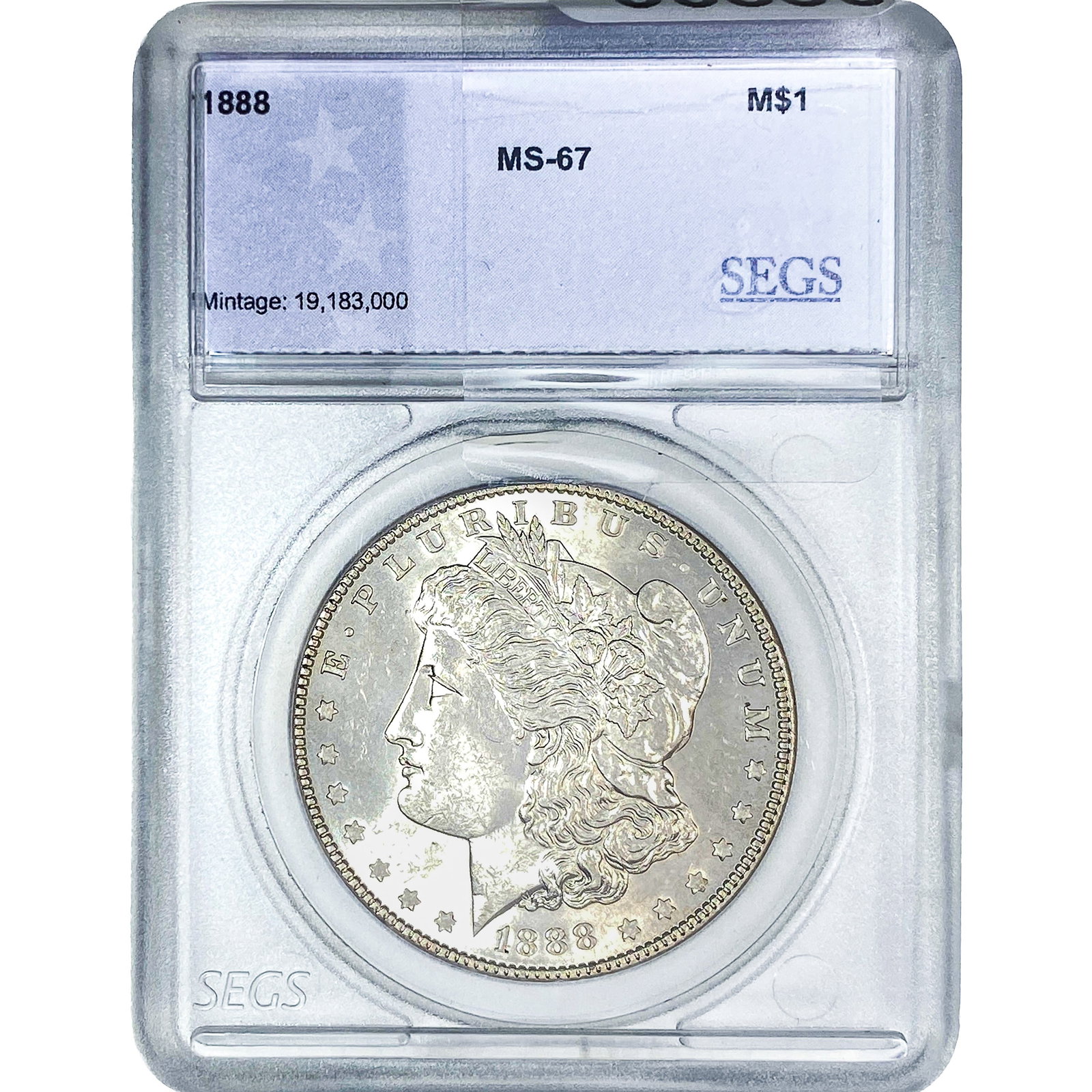 1888 Morgan Silver Dollar SEGS MS67: 1888 Morgan Silver Dollar SEGS MS67