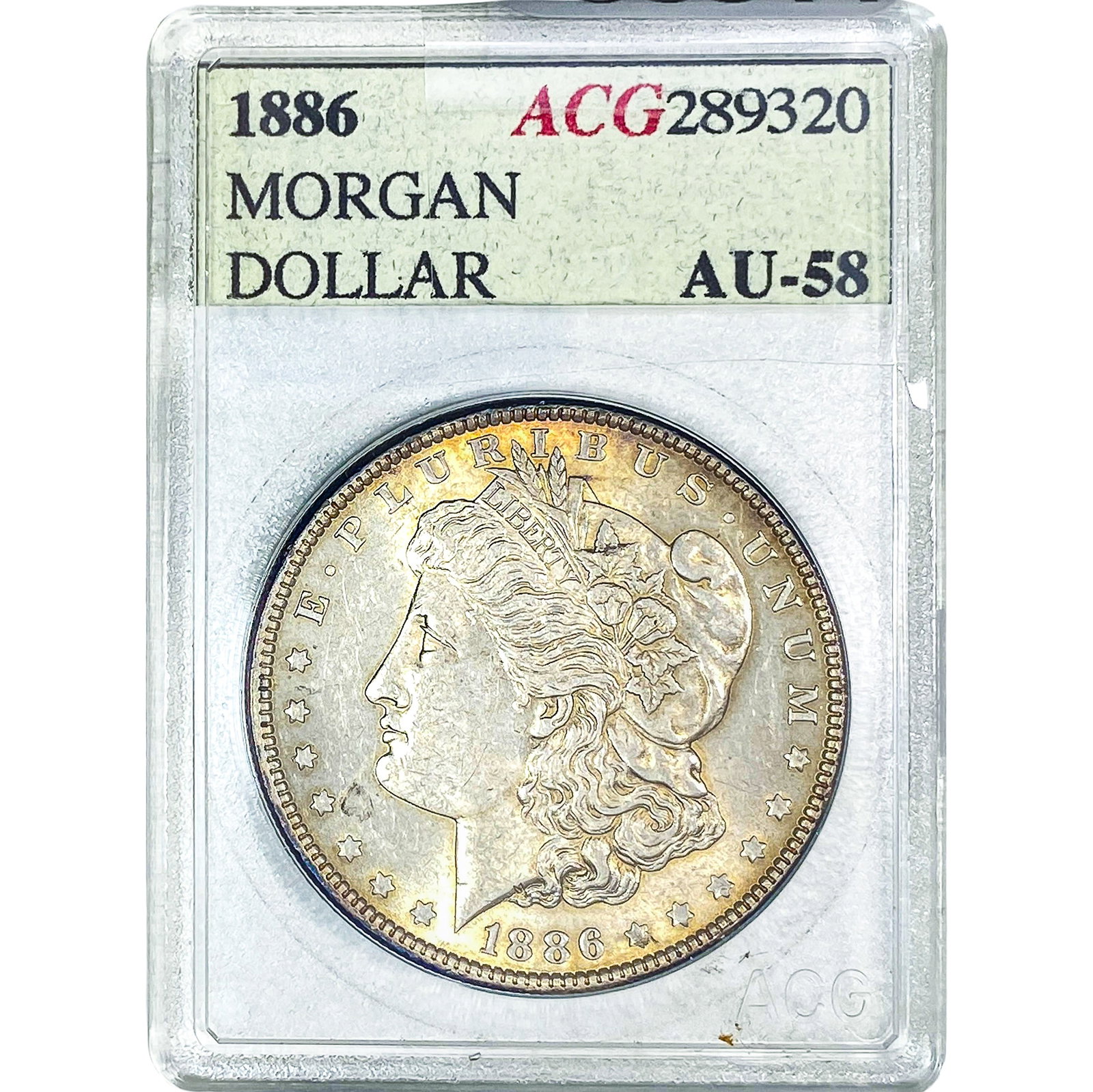 1886 Morgan Silver Dollar ACG AU58 (1 of 2)