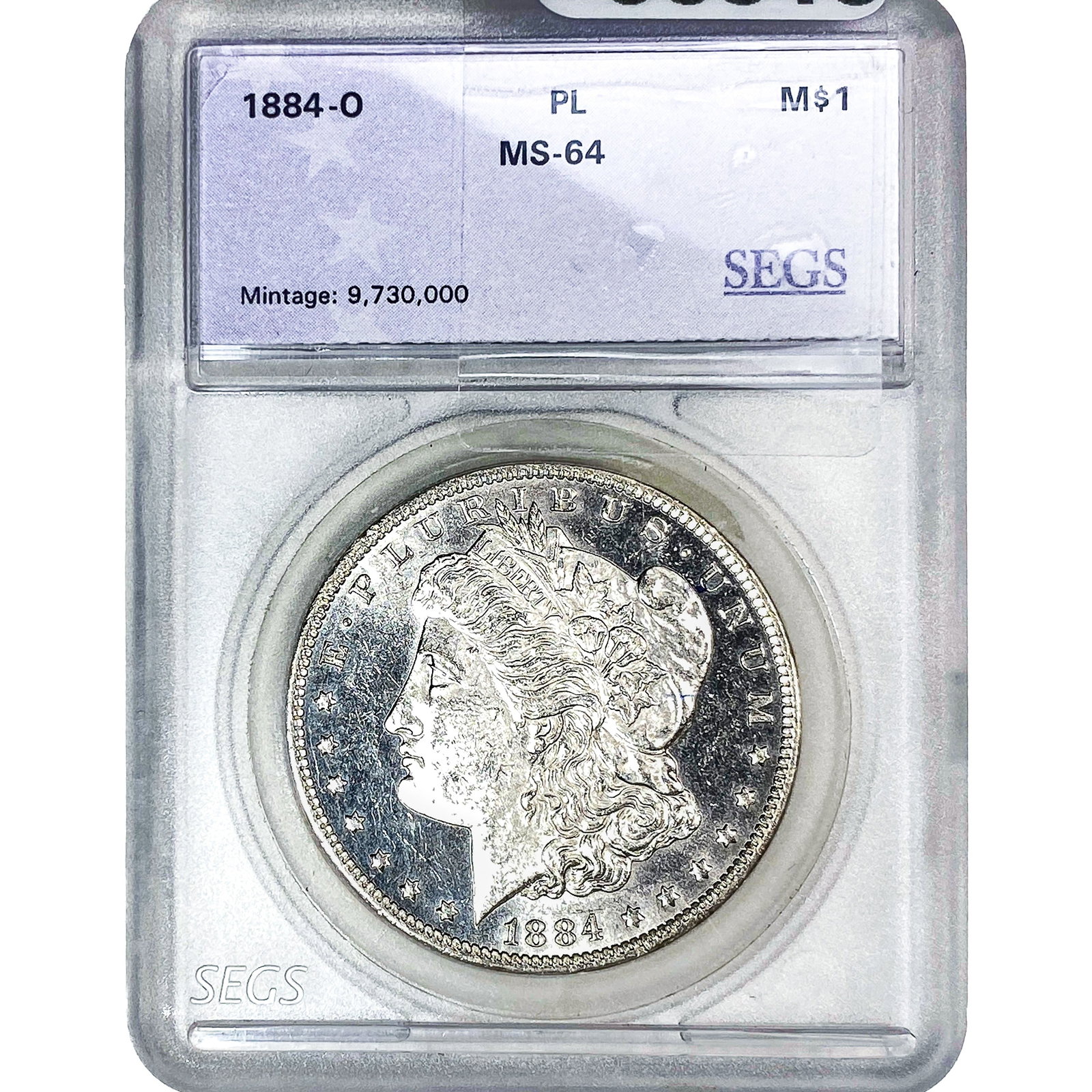 1884-O Morgan Silver Dollar SEGS MS64: 1884-O Morgan Silver Dollar SEGS MS64