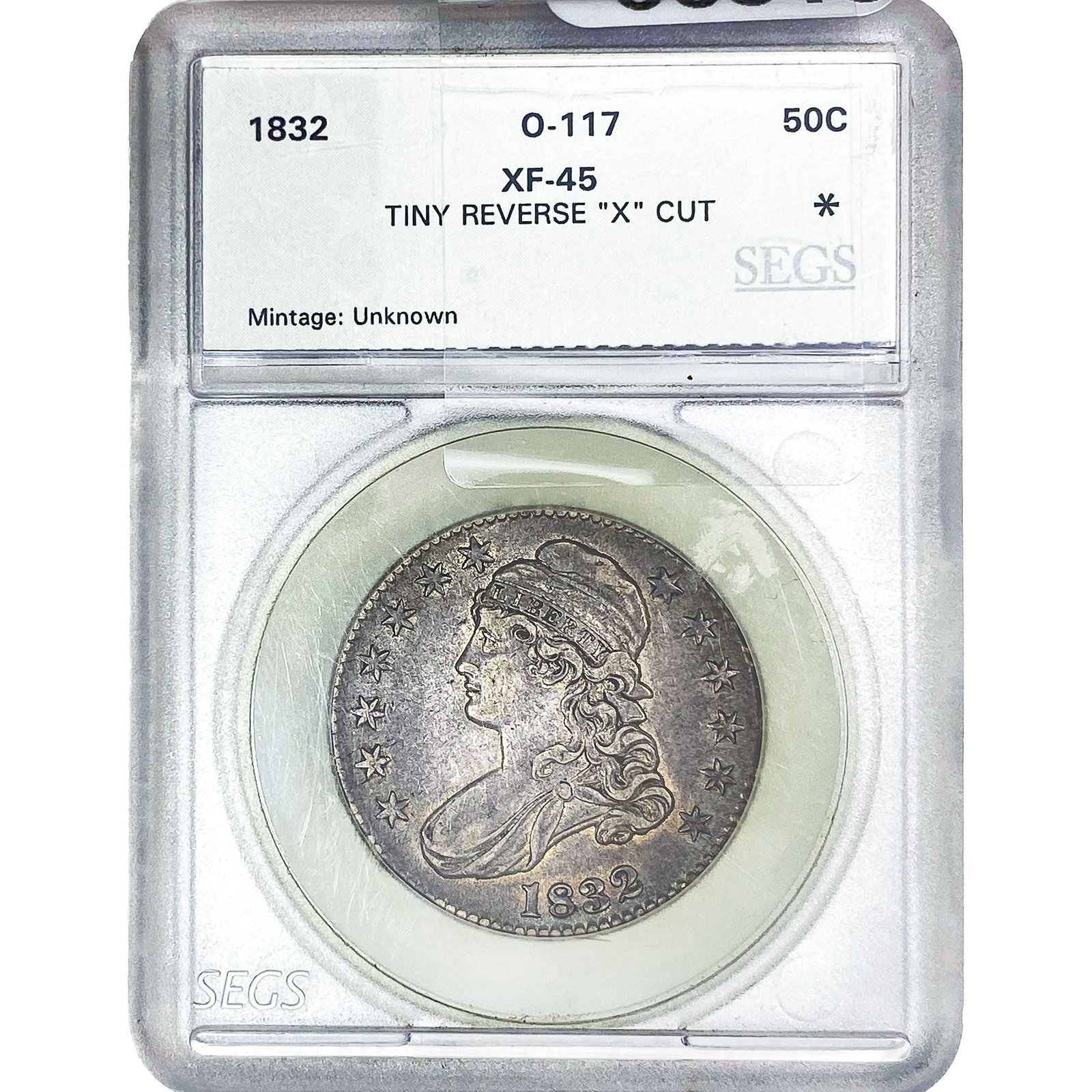 1832 Capped Bust Half Dollar SEGS XF45: 1832 Capped Bust Half Dollar SEGS XF45