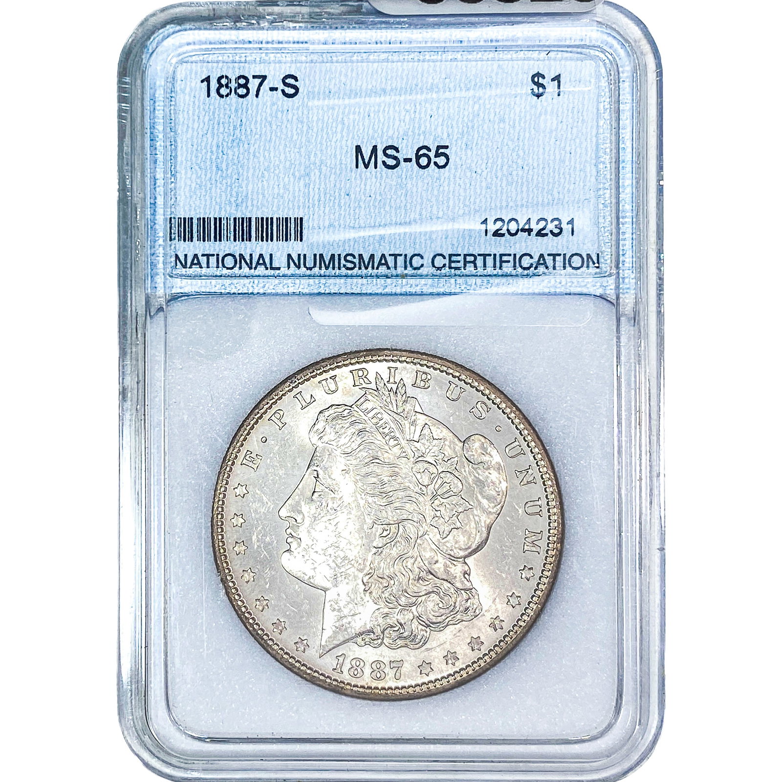 1887-S Morgan Silver Dollar NNC MS65: 1887-S Morgan Silver Dollar NNC MS65