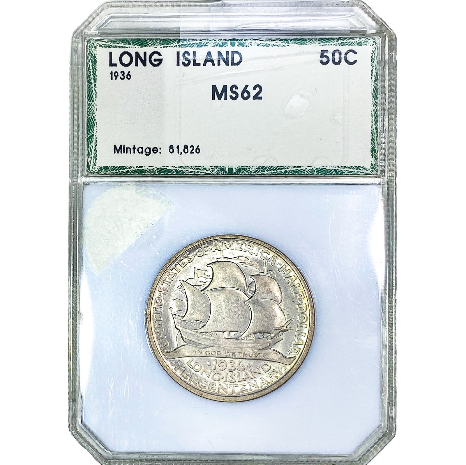 1936 Long Island Half Dollar PCI MS62 (1 of 2)